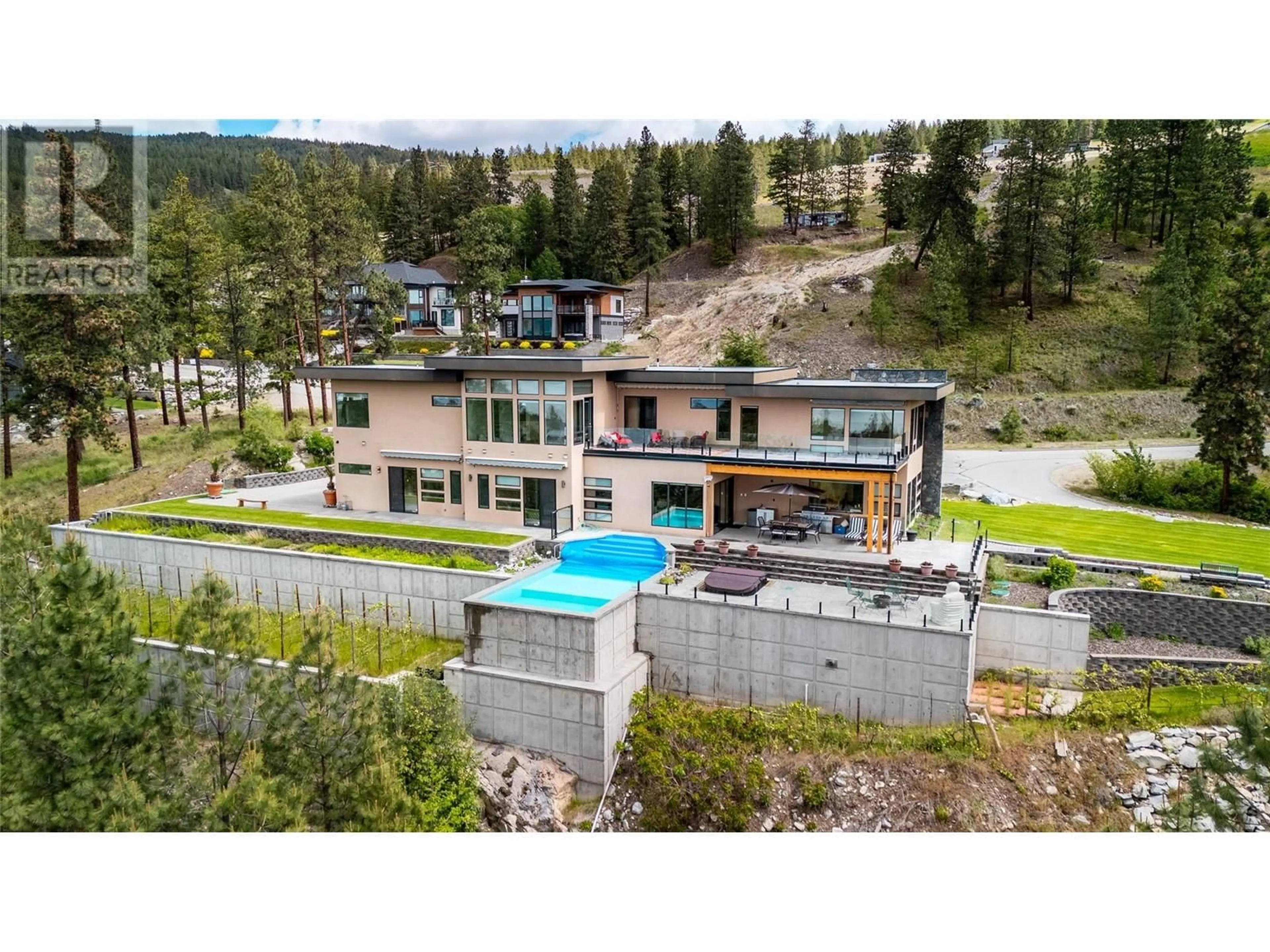 A pic from outside/outdoor area/front of a property/back of a property/a pic from drone, unknown for 121 FLAGSTONE RISE, Naramata British Columbia V0H1N0