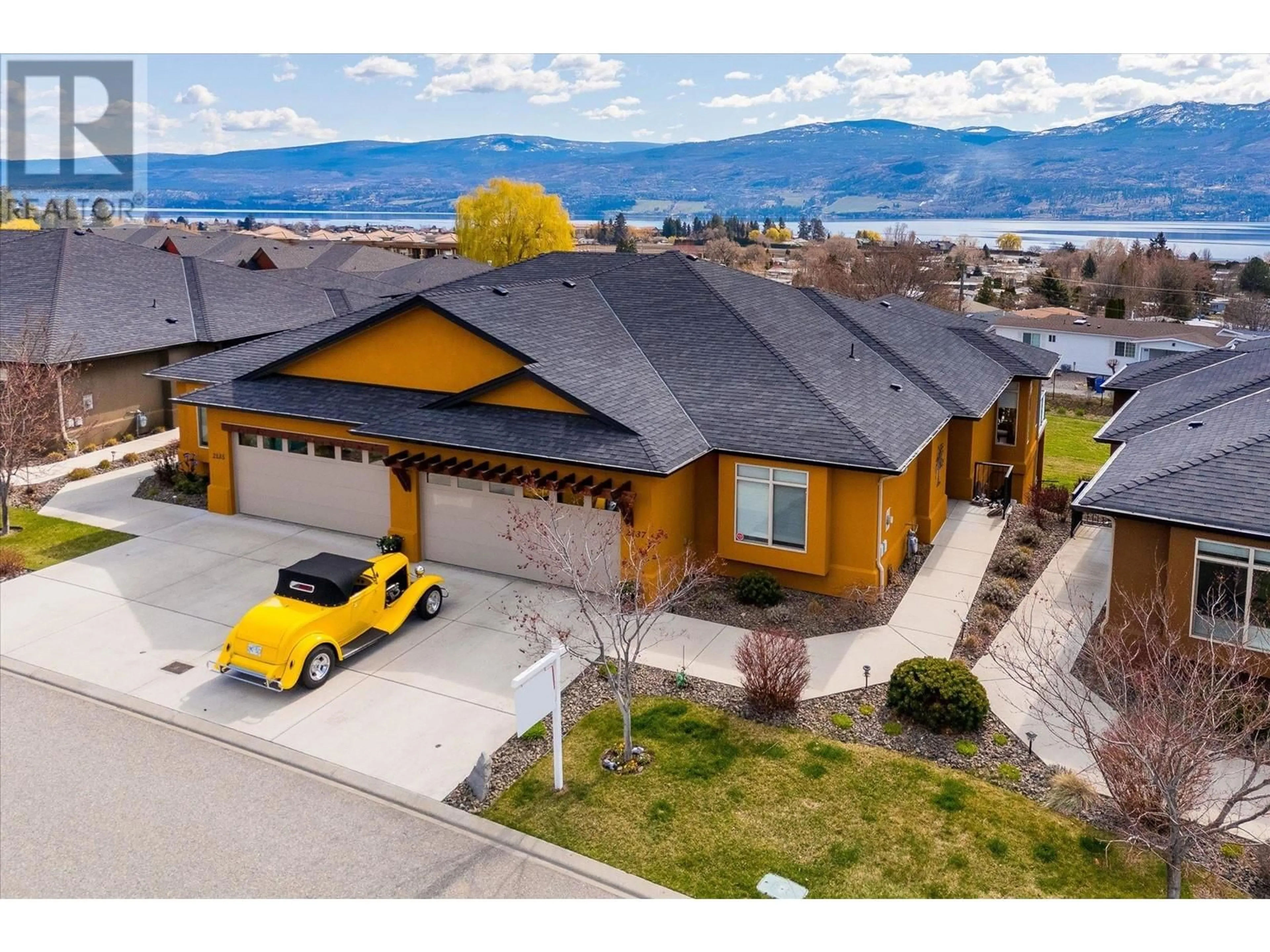 A pic from outside/outdoor area/front of a property/back of a property/a pic from drone, mountain view for 2137 TALAVERA PLACE, West Kelowna British Columbia V4T3H8
