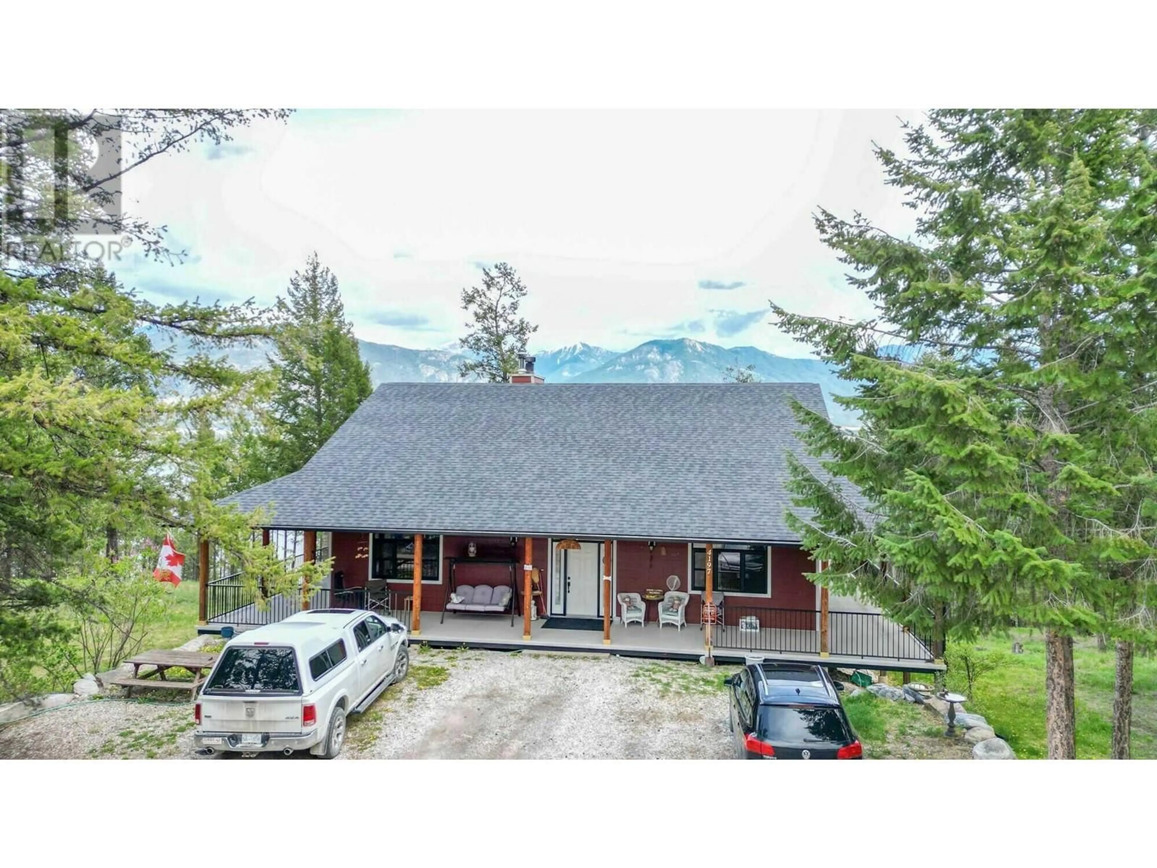 A pic from outside/outdoor area/front of a property/back of a property/a pic from drone, mountain view for 4197 COY ROAD, Invermere British Columbia V0A1K4