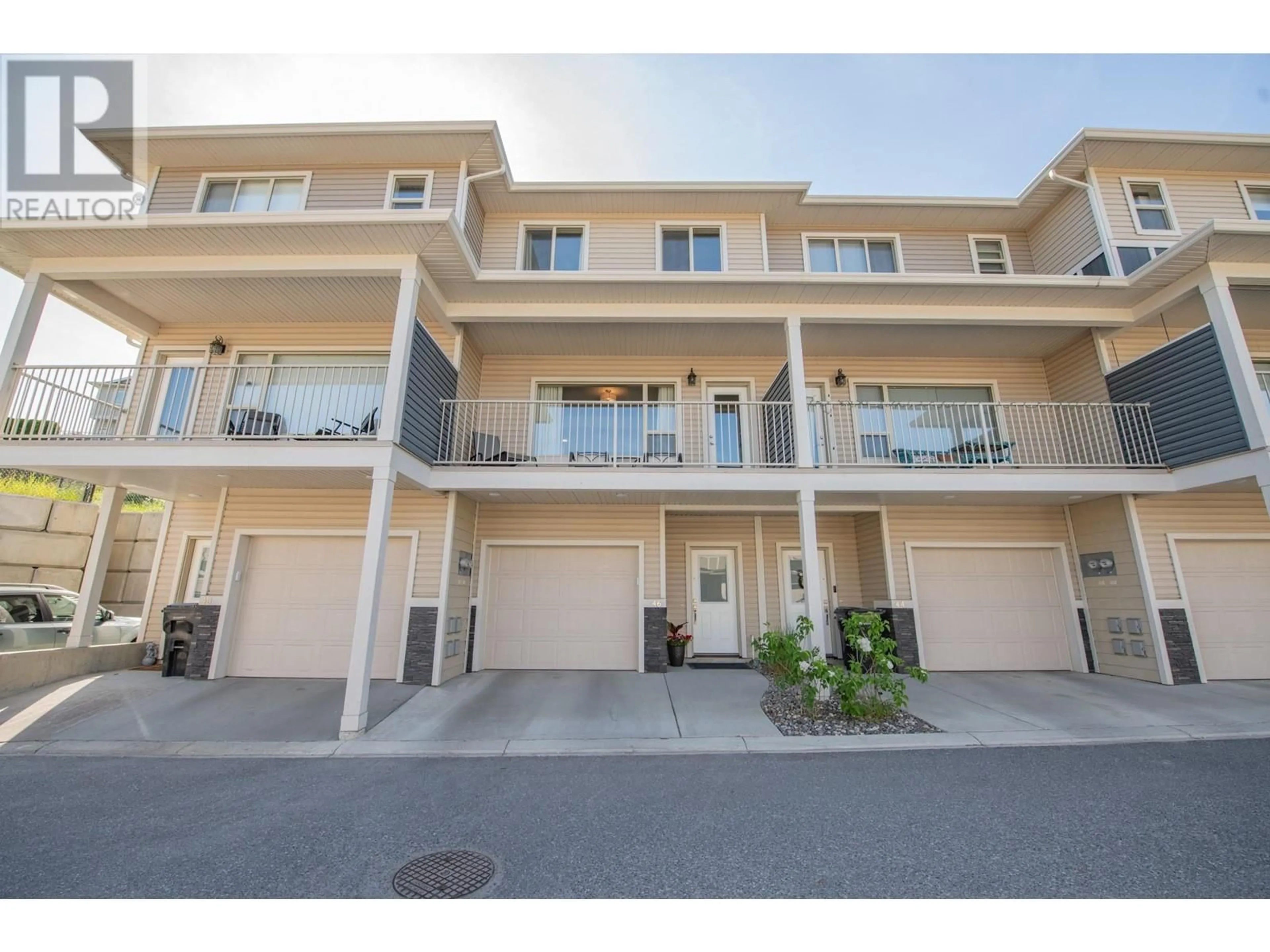 A pic from outside/outdoor area/front of a property/back of a property/a pic from drone, street for 46 - 4600 OKANAGAN AVENUE, Vernon British Columbia V1T0A8