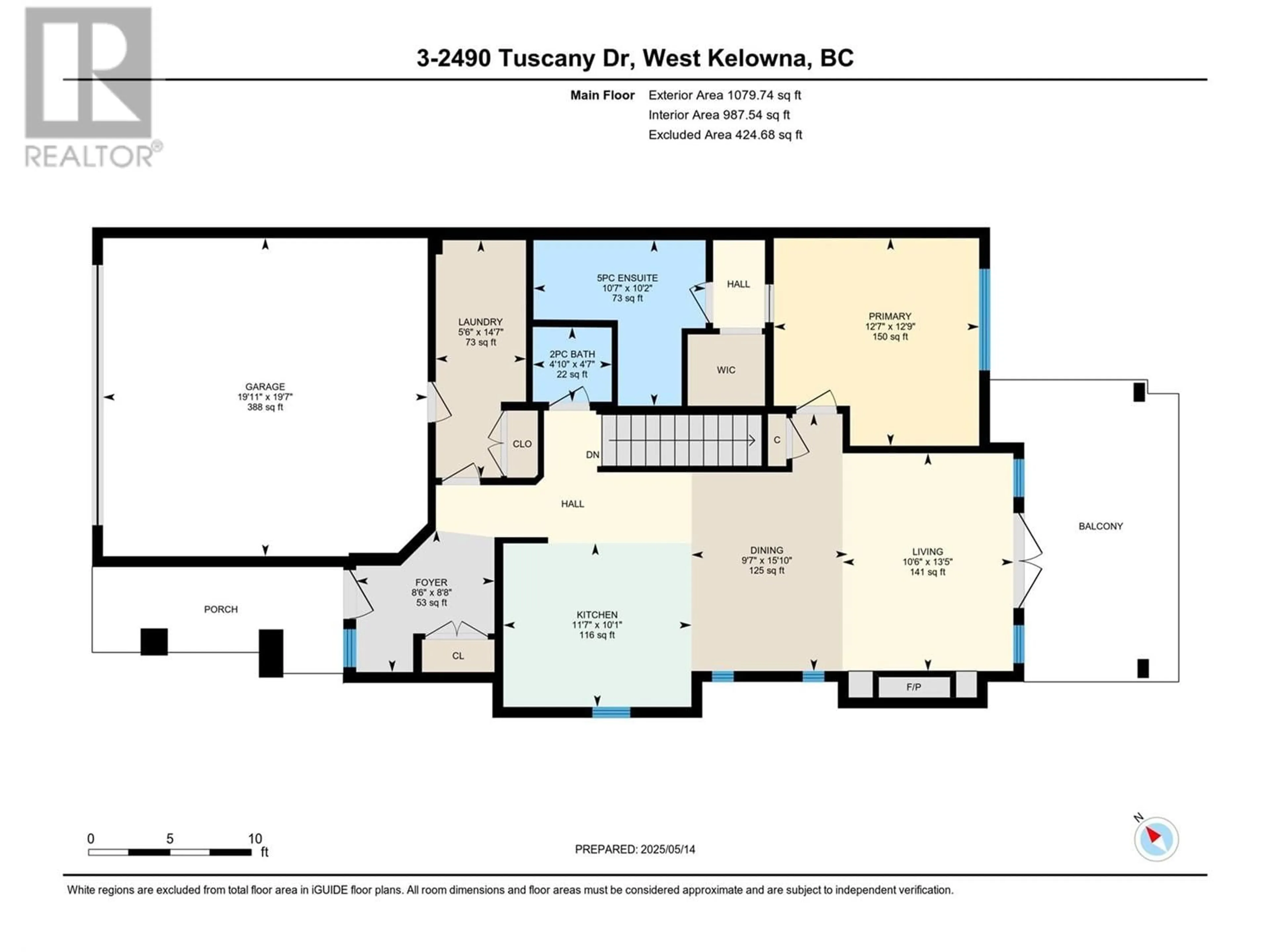 Floor plan for 3 - 2490 TUSCANY DRIVE, West Kelowna British Columbia V4T3M4
