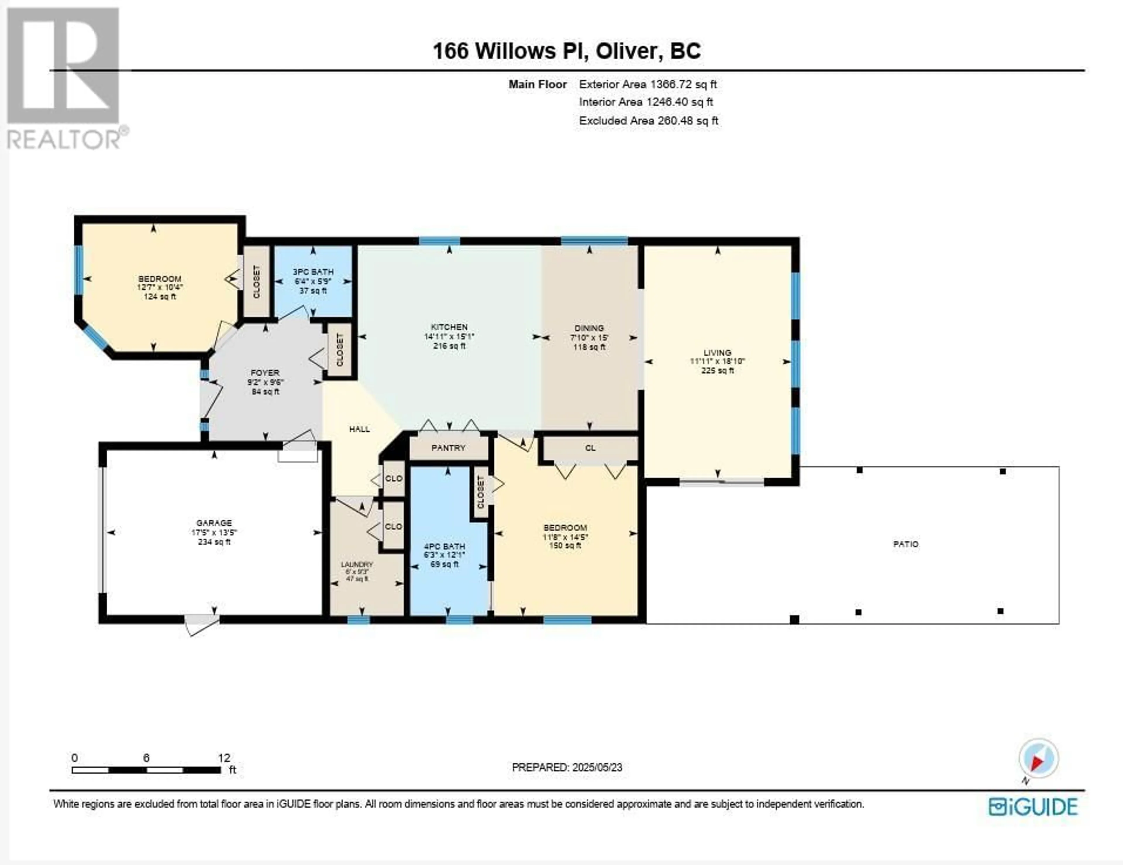 Floor plan for 166 WILLOWS PLACE, Oliver British Columbia V0H1T4