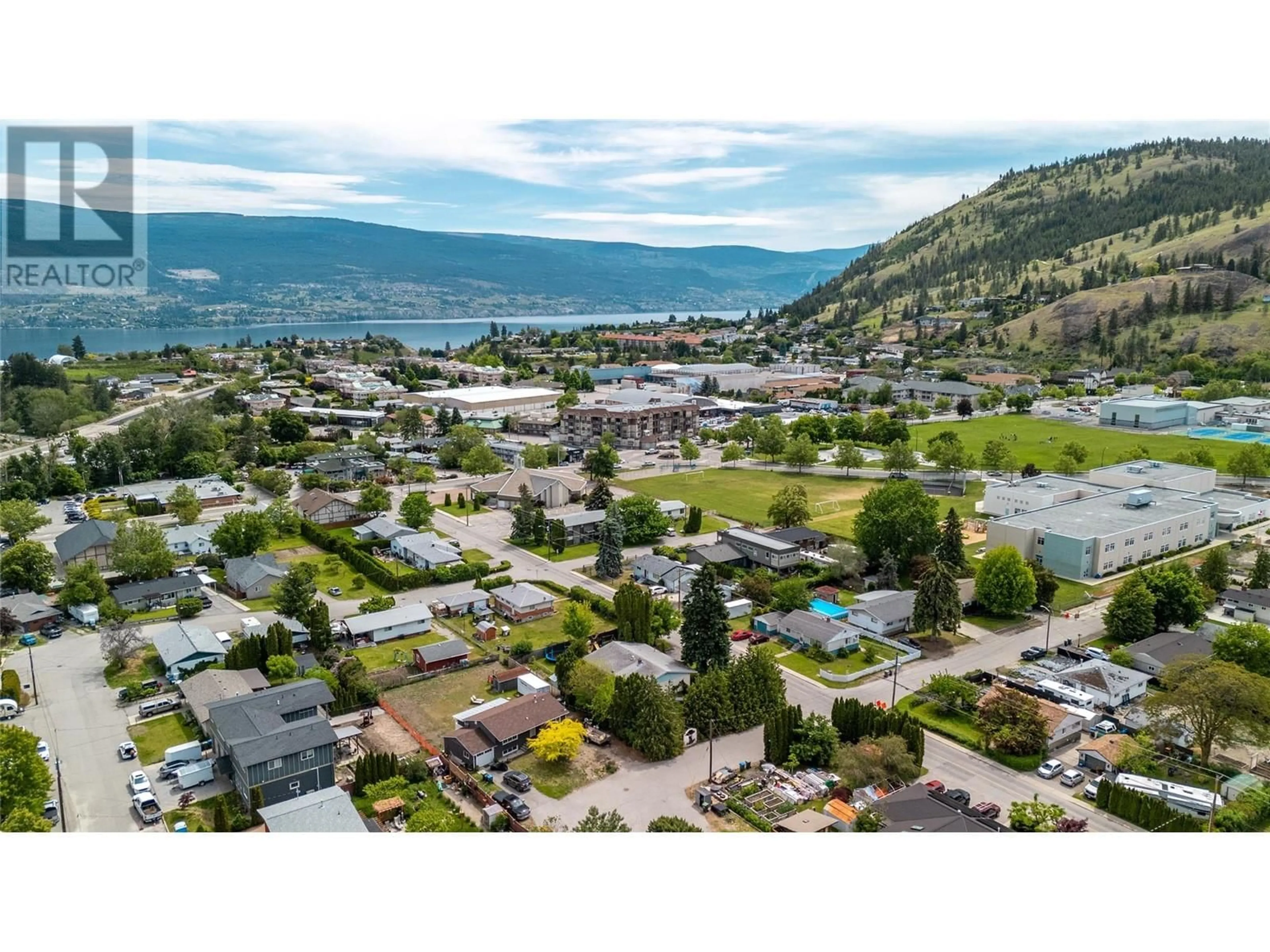A pic from outside/outdoor area/front of a property/back of a property/a pic from drone, mountain view for 9718 QUINPOOL ROAD, Summerland British Columbia V0H1Z0