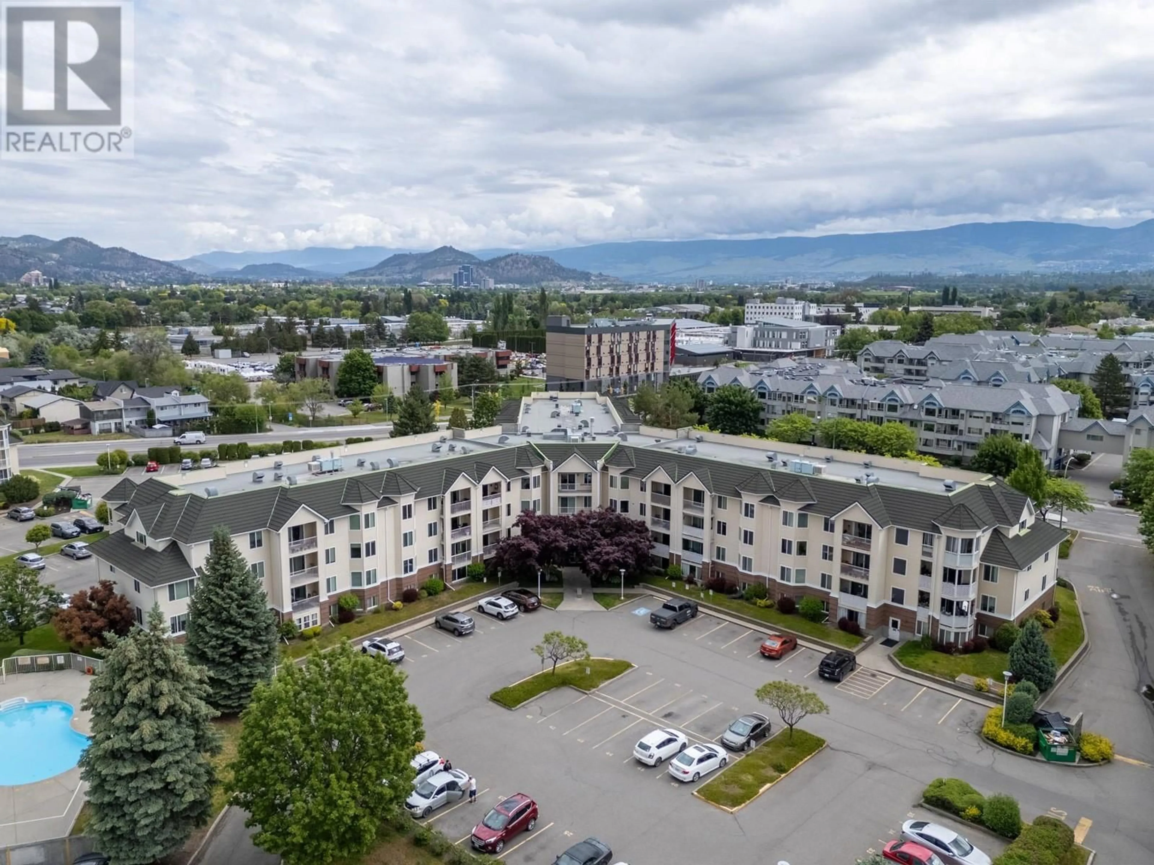 A pic from outside/outdoor area/front of a property/back of a property/a pic from drone, mountain view for 313 - 3160 CASORSO ROAD, Kelowna British Columbia V4T1X4