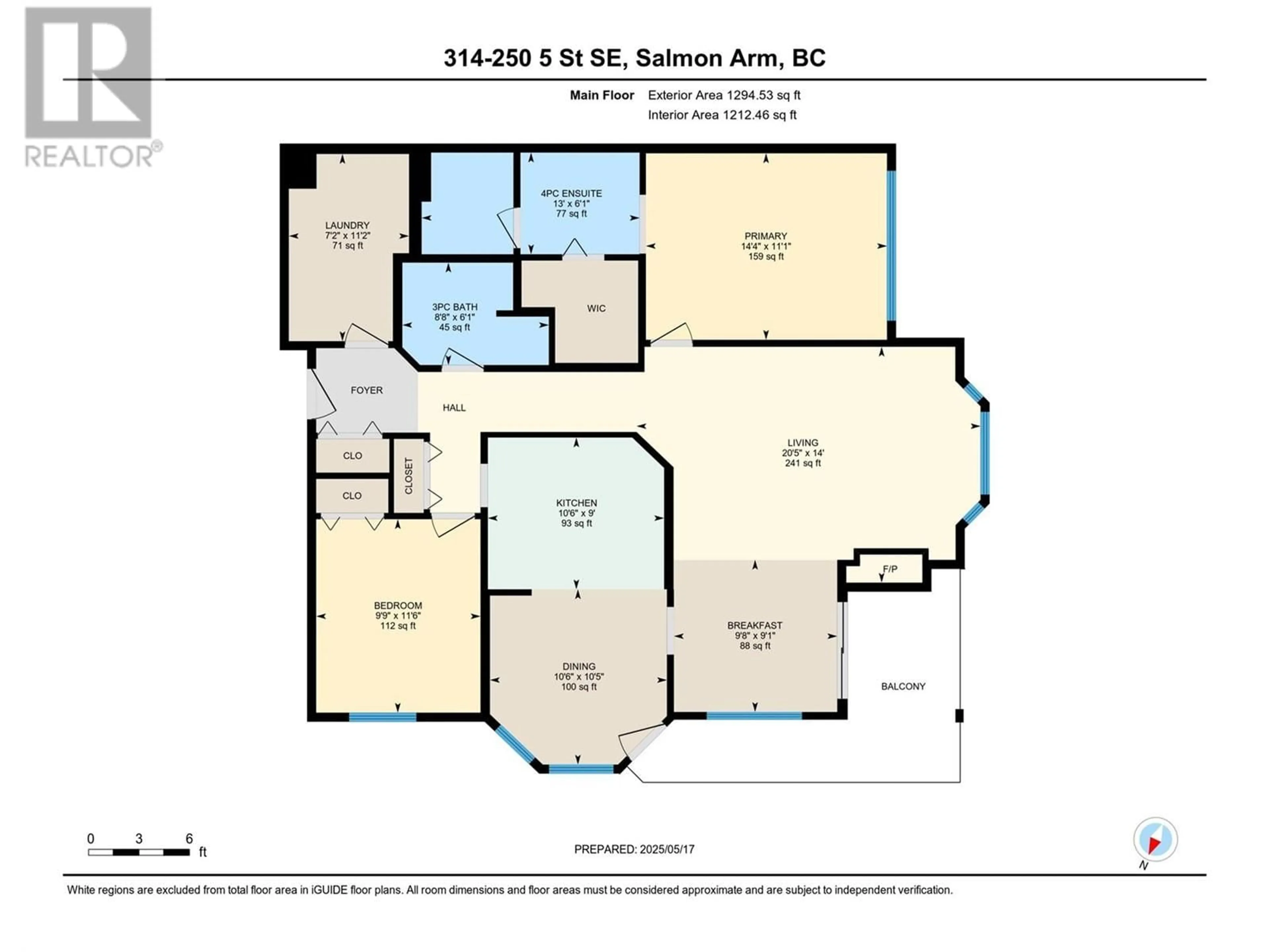 Floor plan for 314 - 250 5 STREET SOUTHEAST, Salmon Arm British Columbia V1E1J8
