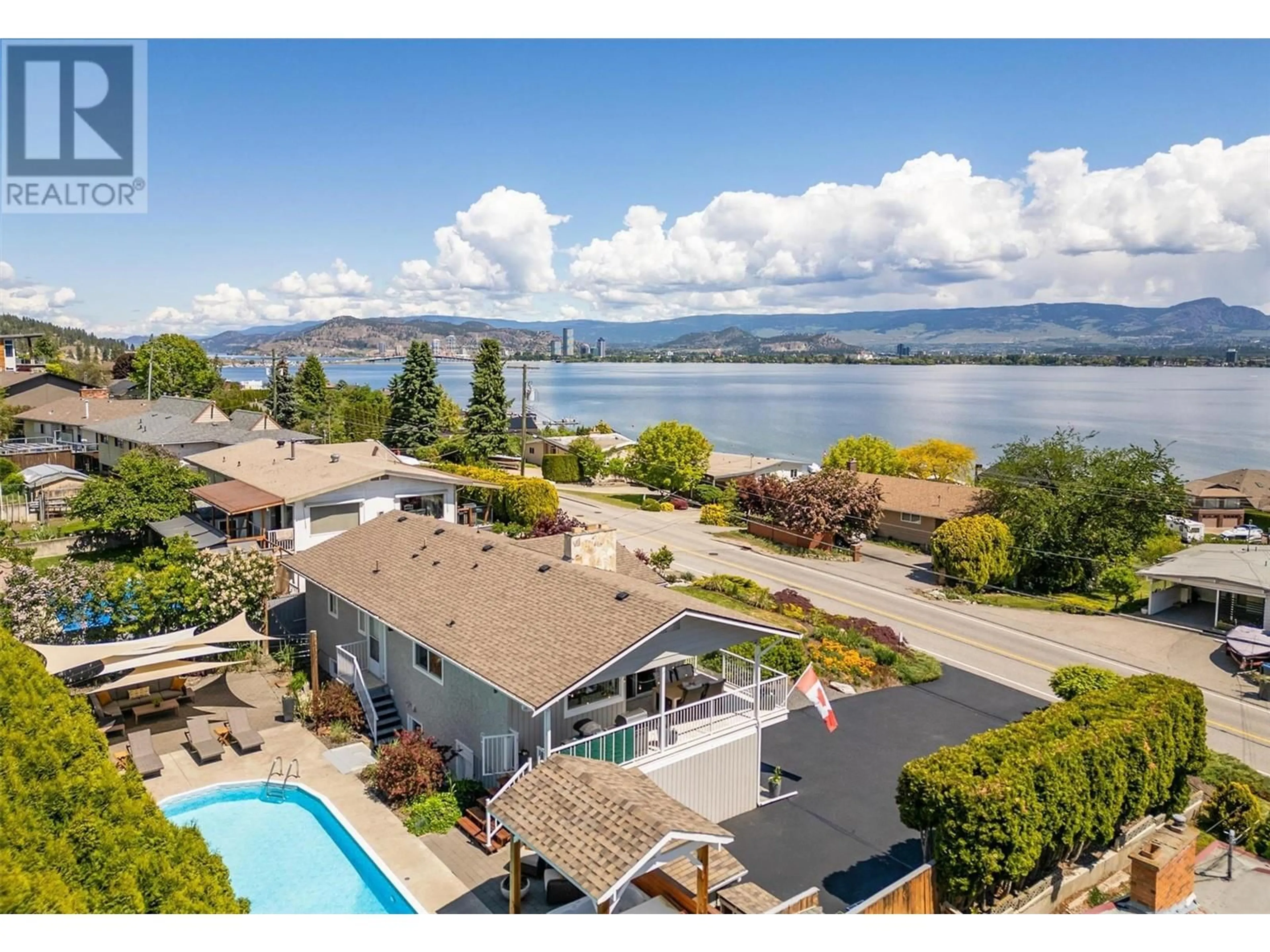 A pic from outside/outdoor area/front of a property/back of a property/a pic from drone, water/lake/river/ocean view for 2620 CAMPBELL ROAD, West Kelowna British Columbia V1Z1T2