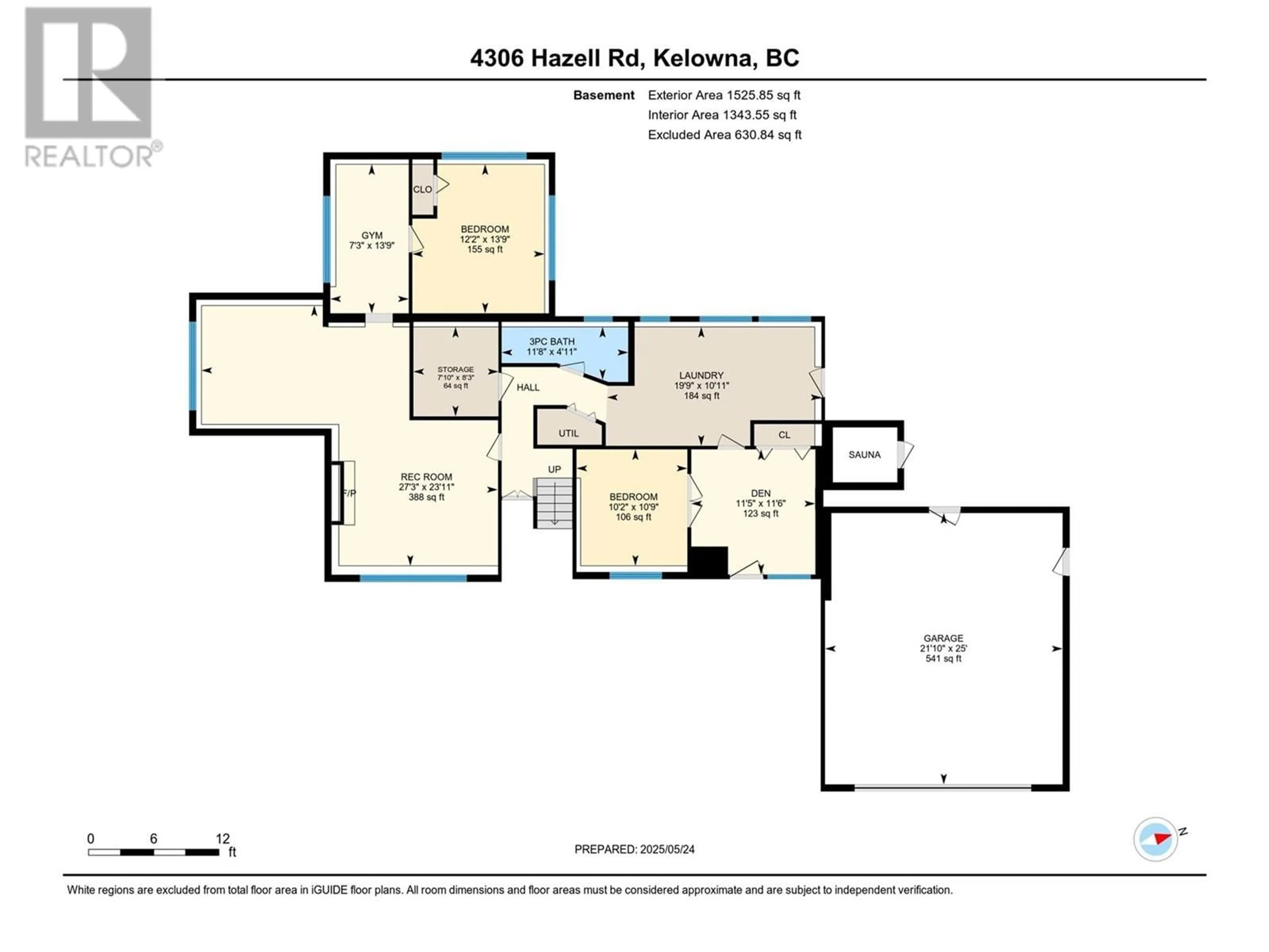 Floor plan for 4306 HAZELL ROAD, Kelowna British Columbia V1W1P8