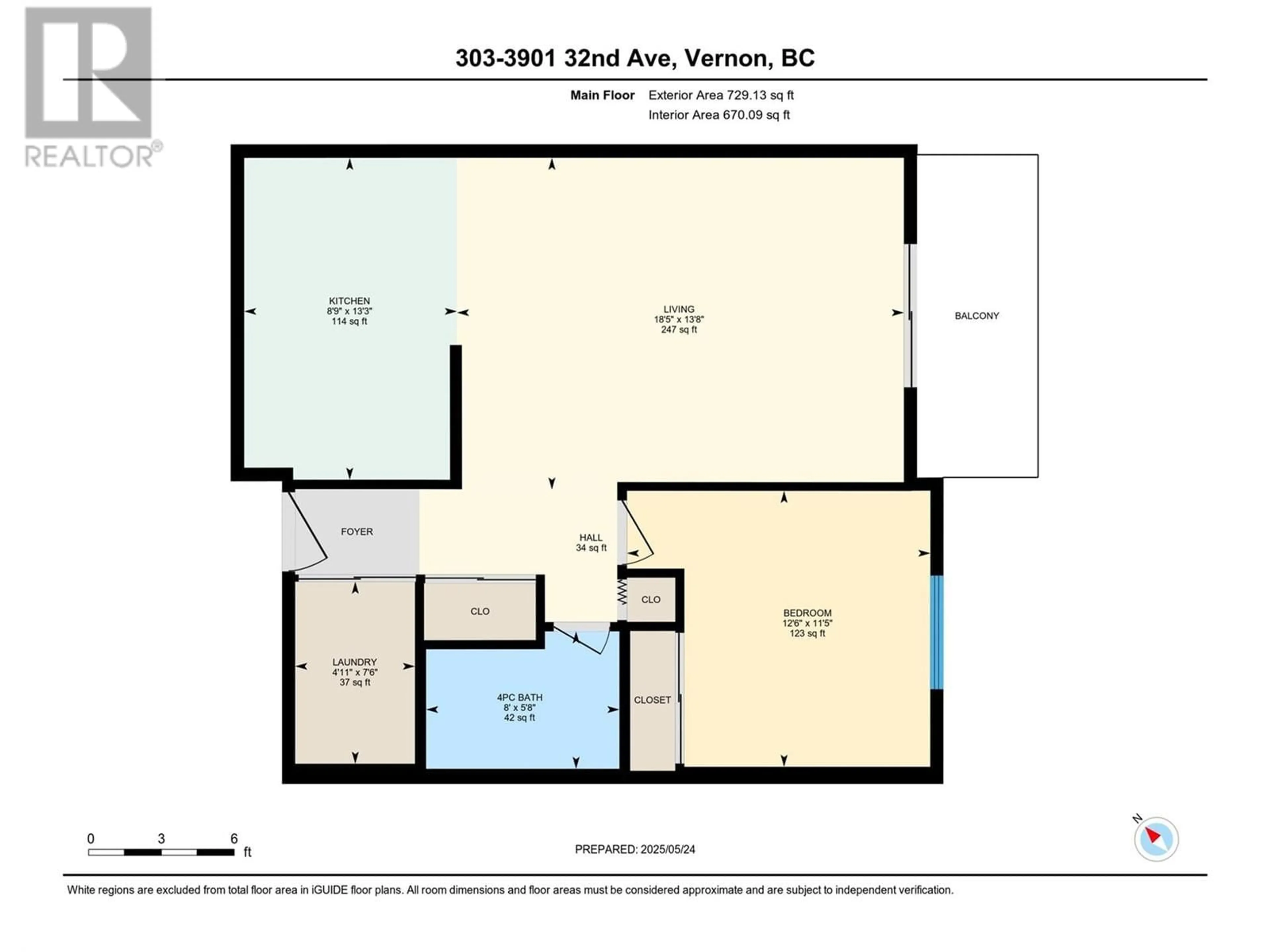 Floor plan for 303 - 3901 32 AVENUE, Vernon British Columbia V1T8M3