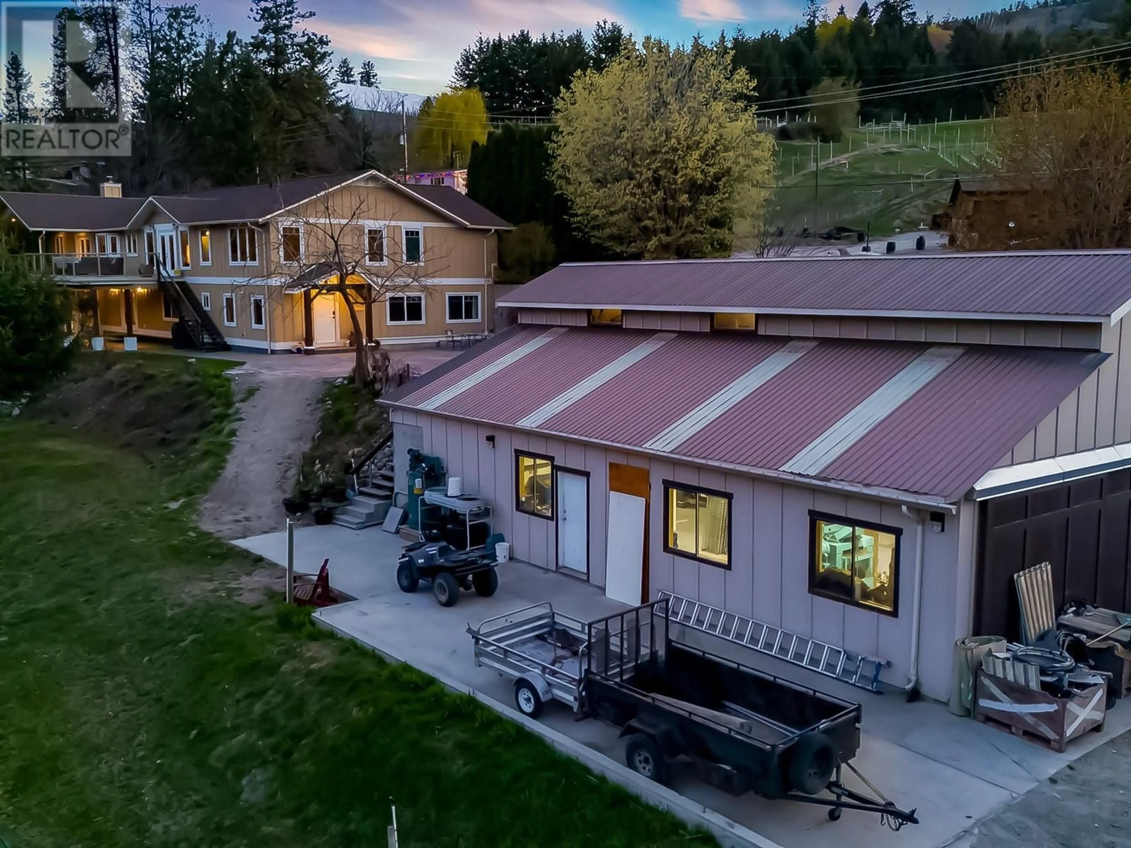 A pic from outside/outdoor area/front of a property/back of a property/a pic from drone, mountain view for 5617 SIMPSON ROAD, Summerland British Columbia V0H1Z2