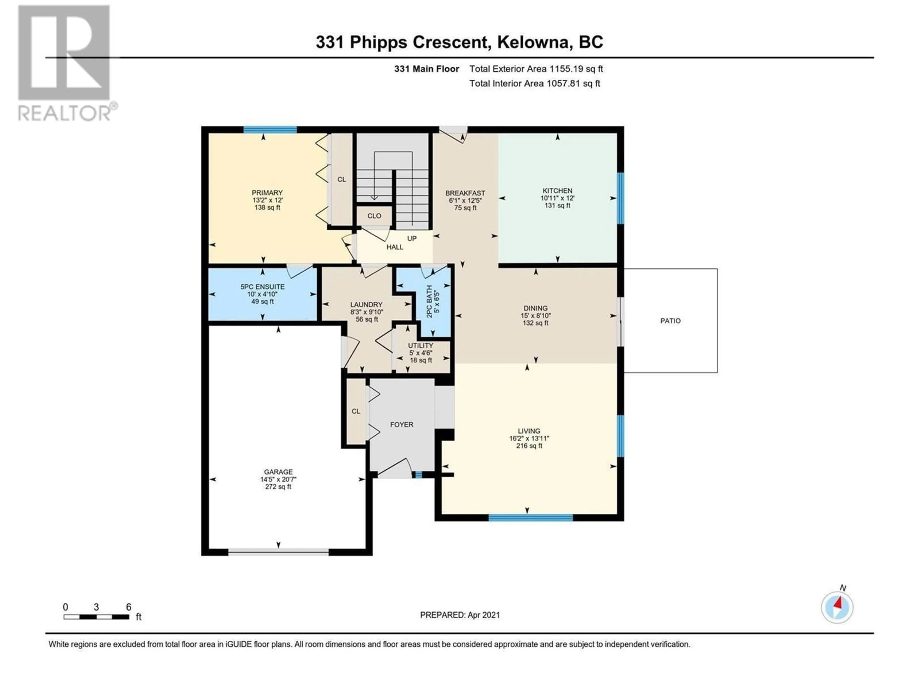 Floor plan for 331-351 PHIPPS CRESCENT, Kelowna British Columbia V1V2T2
