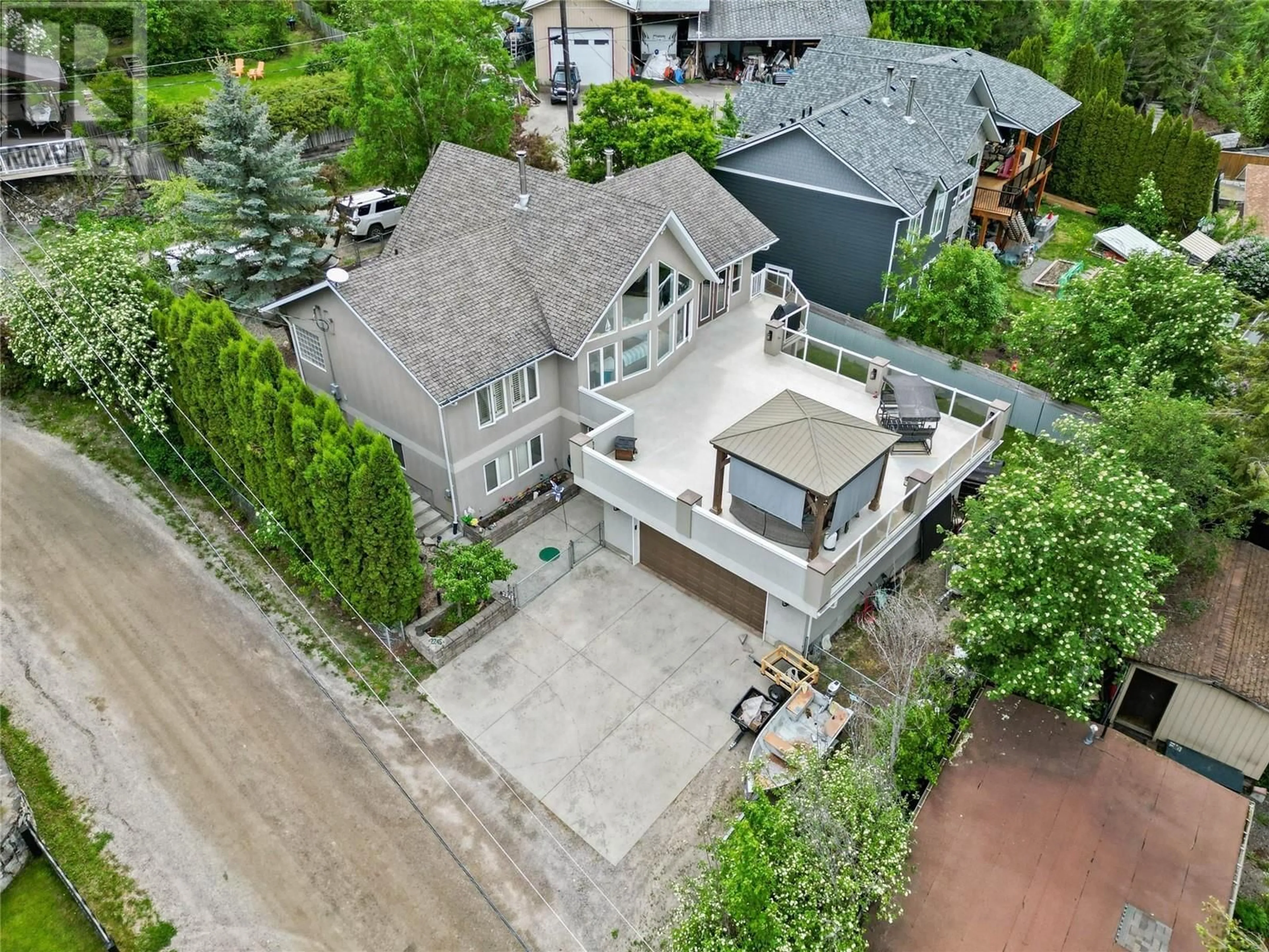 A pic from outside/outdoor area/front of a property/back of a property/a pic from drone, street for 2245 PAUL LAKE ROAD, Kamloops British Columbia v2h1n9