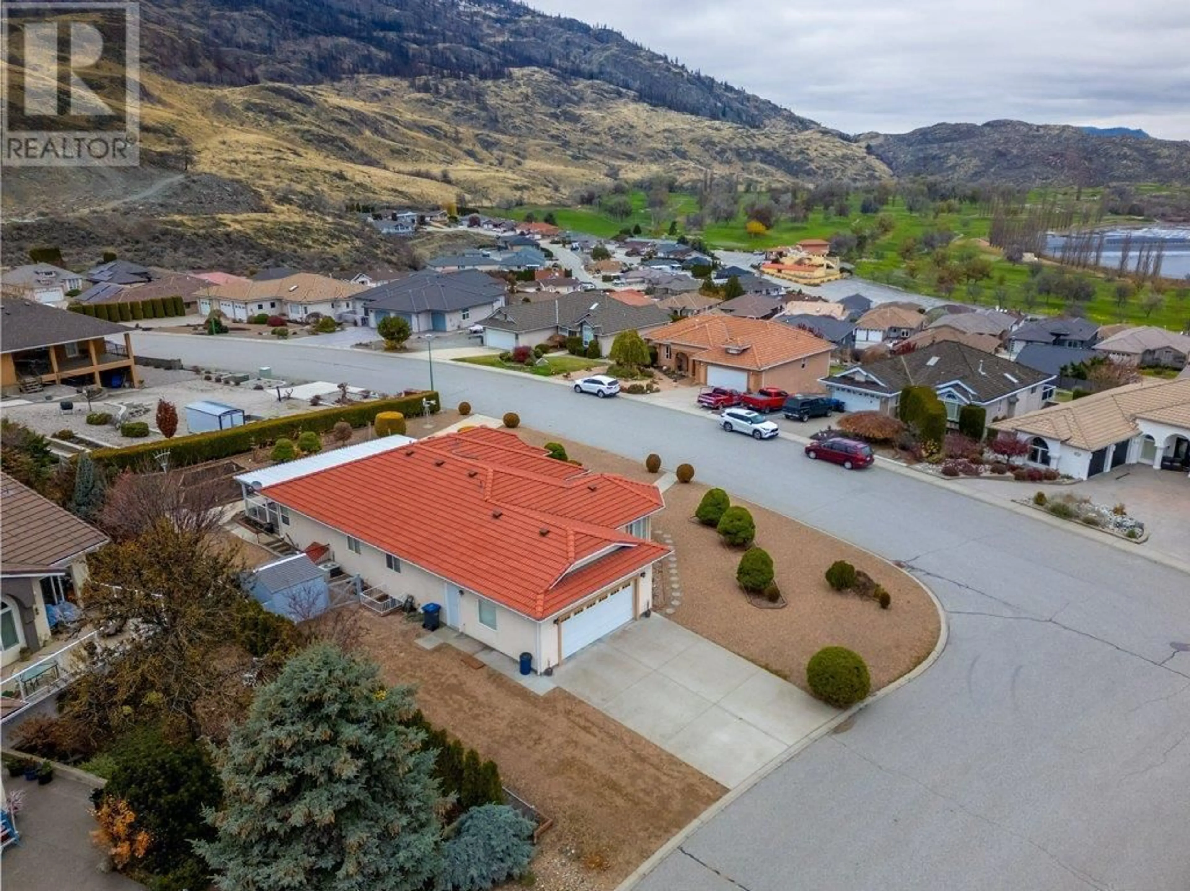 A pic from outside/outdoor area/front of a property/back of a property/a pic from drone, mountain view for 11900 OLYMPIC VIEW DRIVE, Osoyoos British Columbia V0H1V4