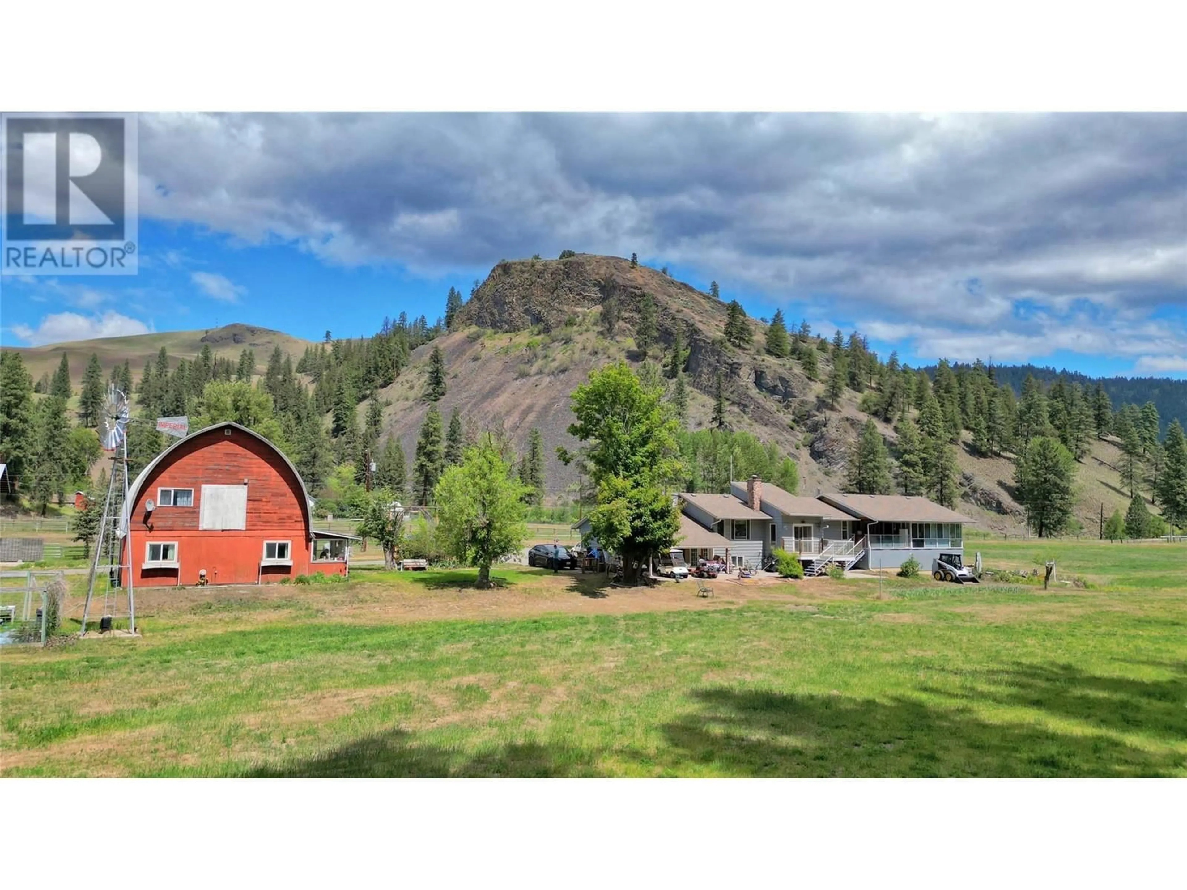 A pic from outside/outdoor area/front of a property/back of a property/a pic from drone, mountain view for 399 OLD HEDLEY ROAD, Princeton British Columbia V0X1W0