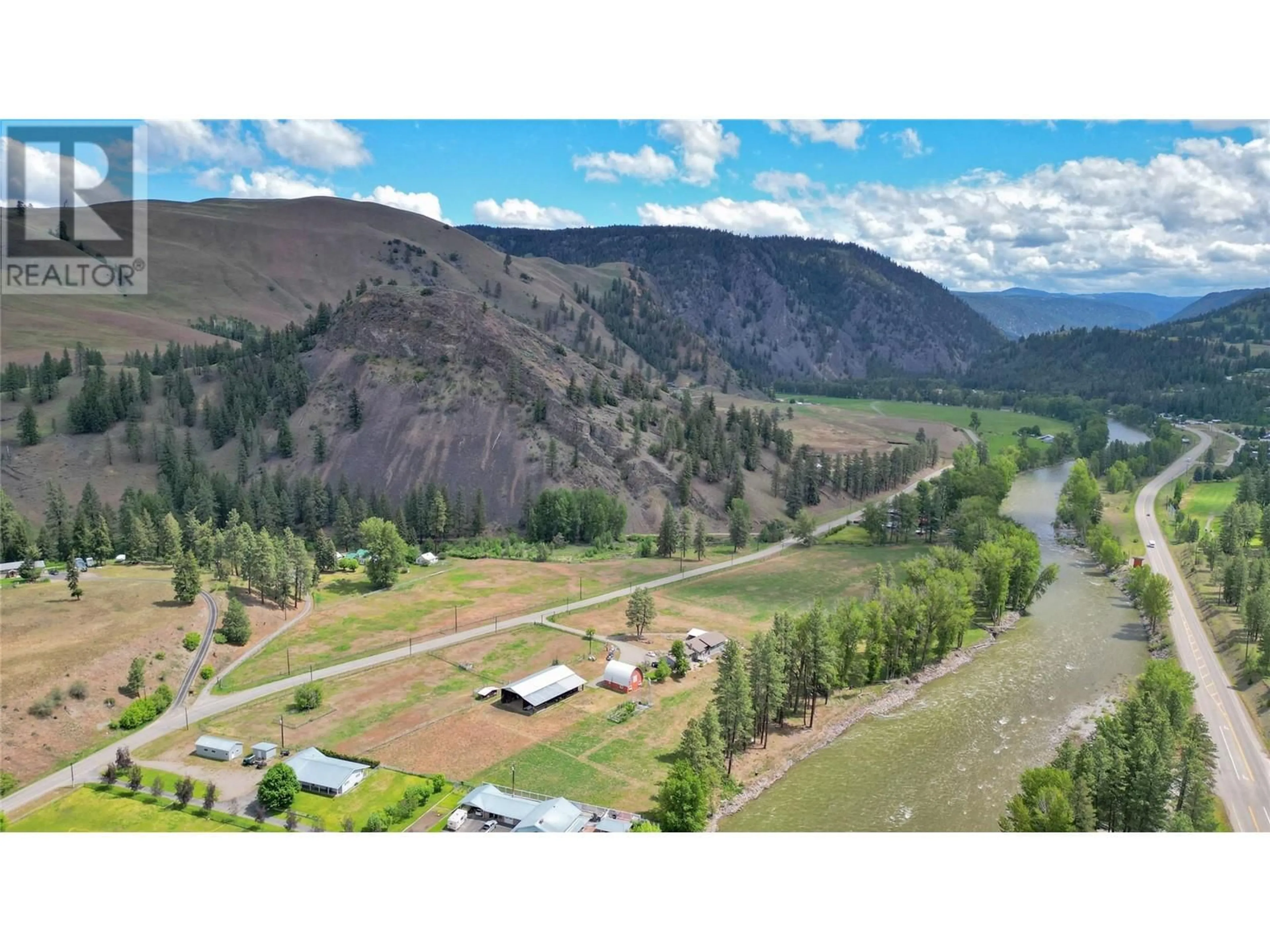 A pic from outside/outdoor area/front of a property/back of a property/a pic from drone, mountain view for 399 OLD HEDLEY ROAD, Princeton British Columbia V0X1W0