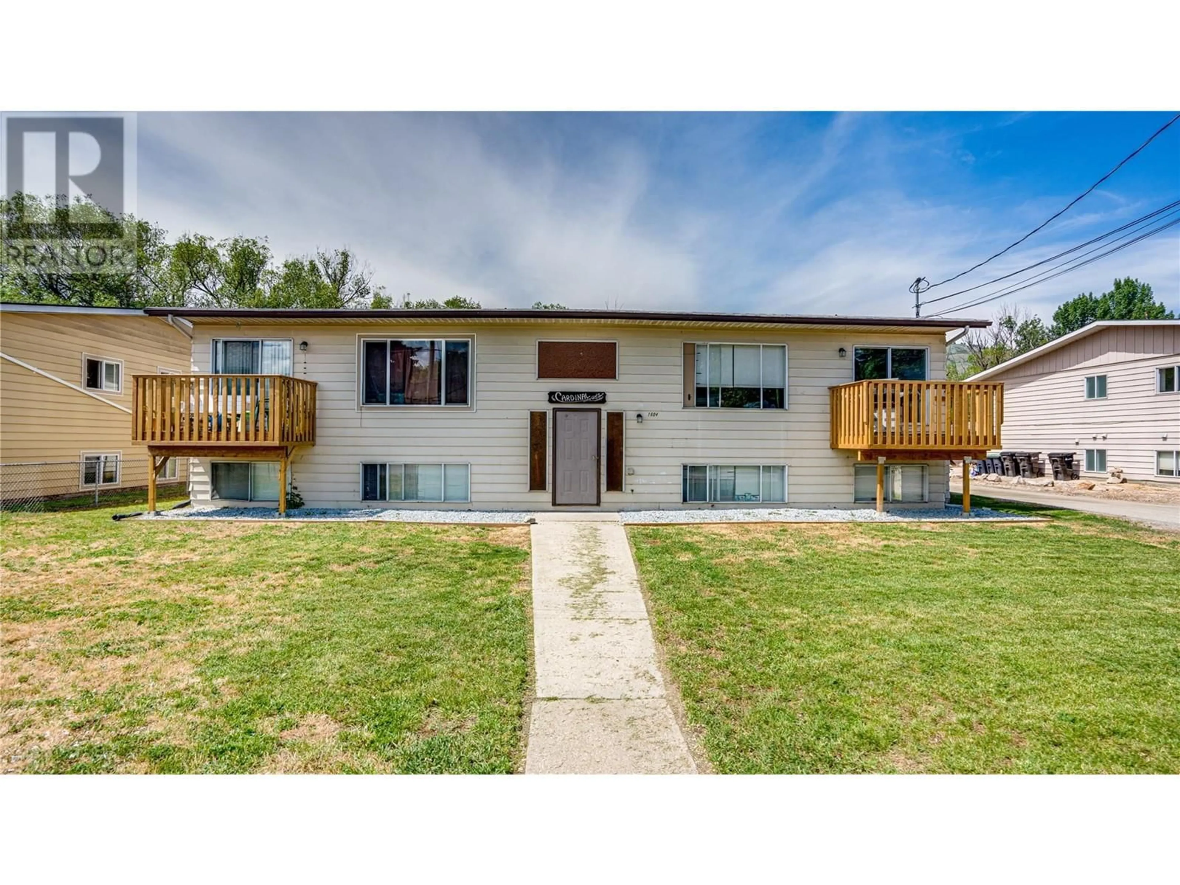 A pic from outside/outdoor area/front of a property/back of a property/a pic from drone, street for 1604 45 STREET, Vernon British Columbia V1T7P8