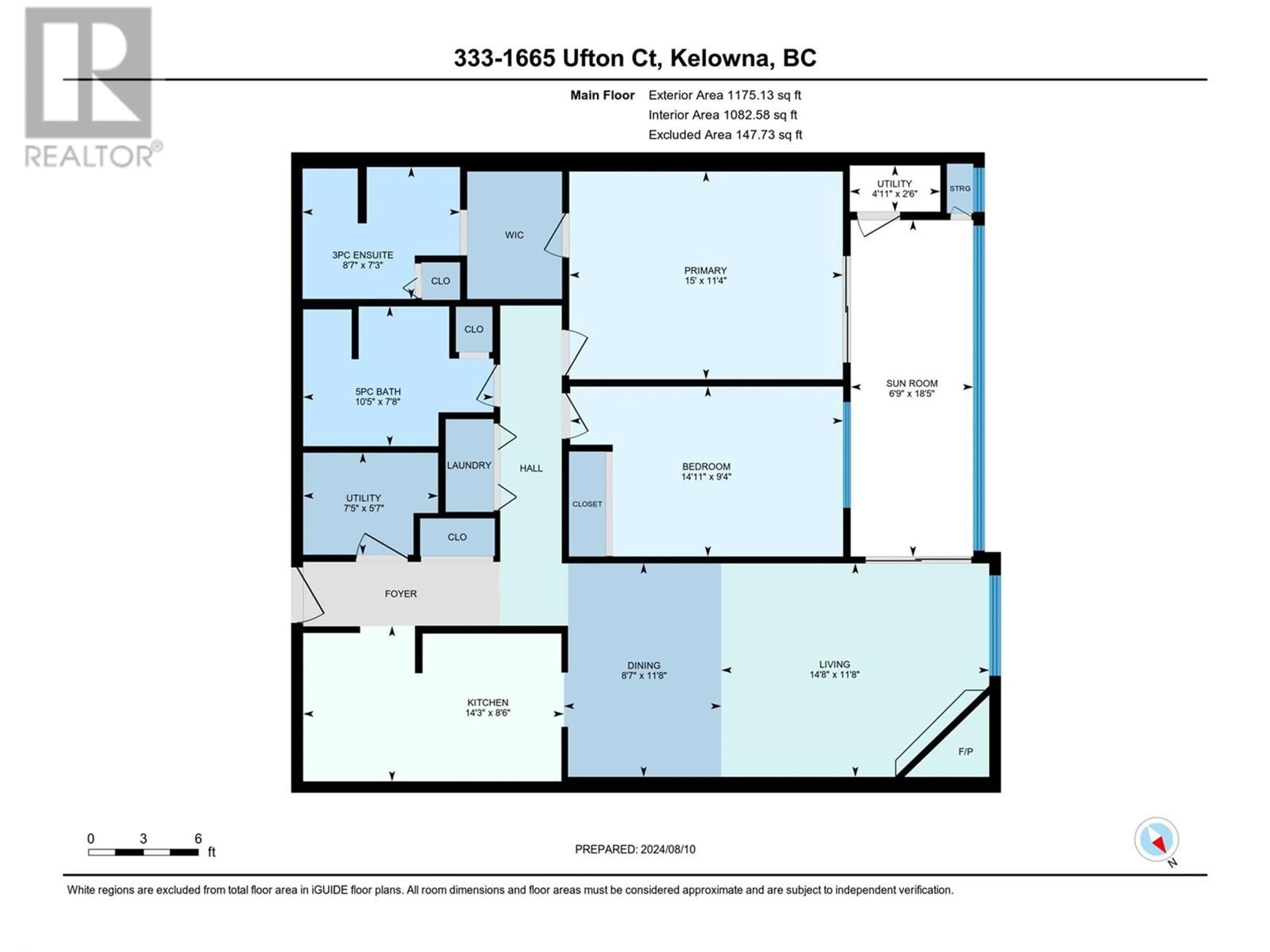 Floor plan for 333 - 1665 UFTON COURT, Kelowna British Columbia V1Y8G7