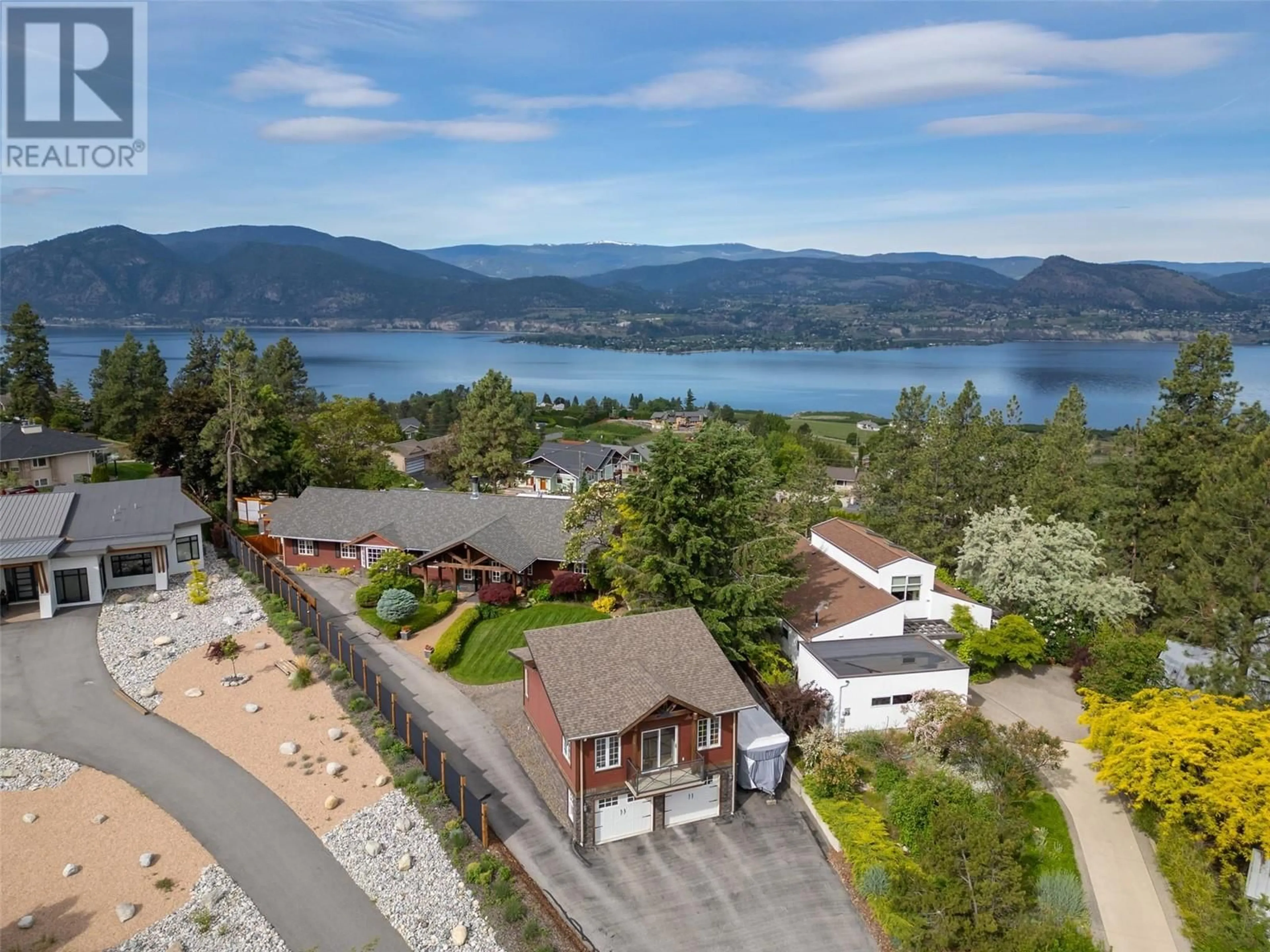 A pic from outside/outdoor area/front of a property/back of a property/a pic from drone, water/lake/river/ocean view for 2839 ARAWANA PLACE, Naramata British Columbia V0H1N1
