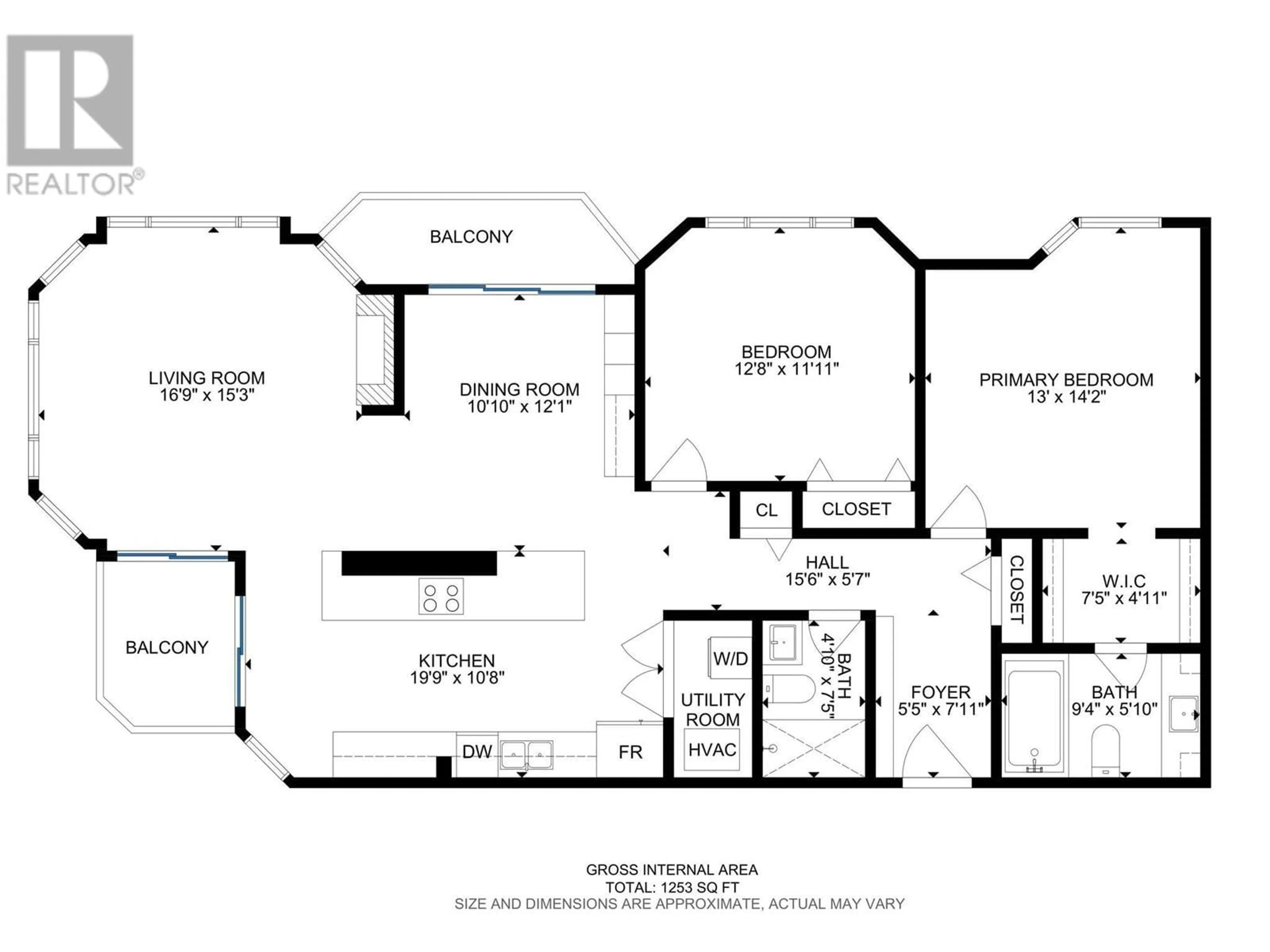 Floor plan for 1204 - 1160 SUNSET DRIVE, Kelowna British Columbia V1Y9P7