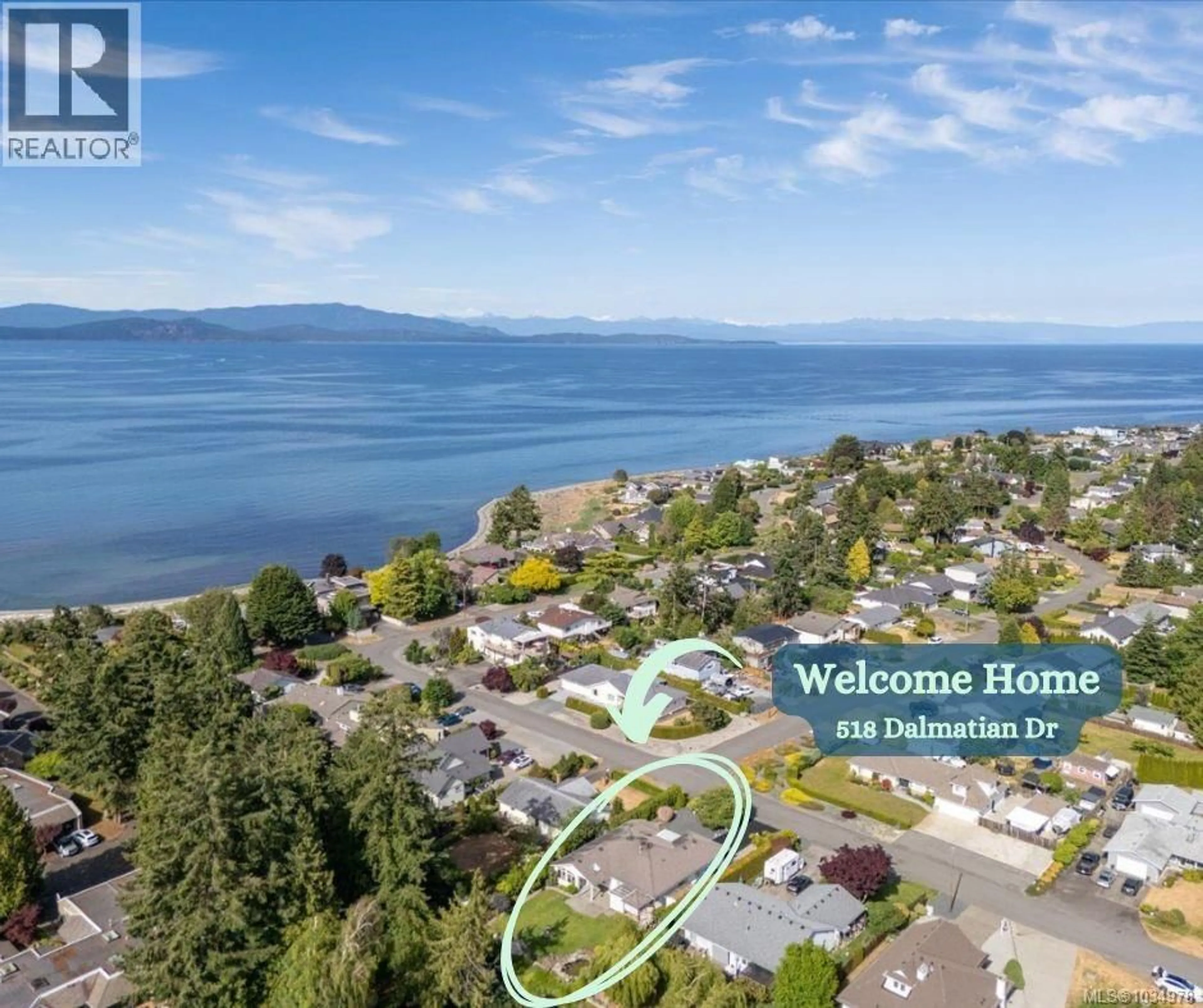 A pic from outside/outdoor area/front of a property/back of a property/a pic from drone, water/lake/river/ocean view for 518 DALMATIAN DRIVE, Parksville British Columbia V9P1Y4