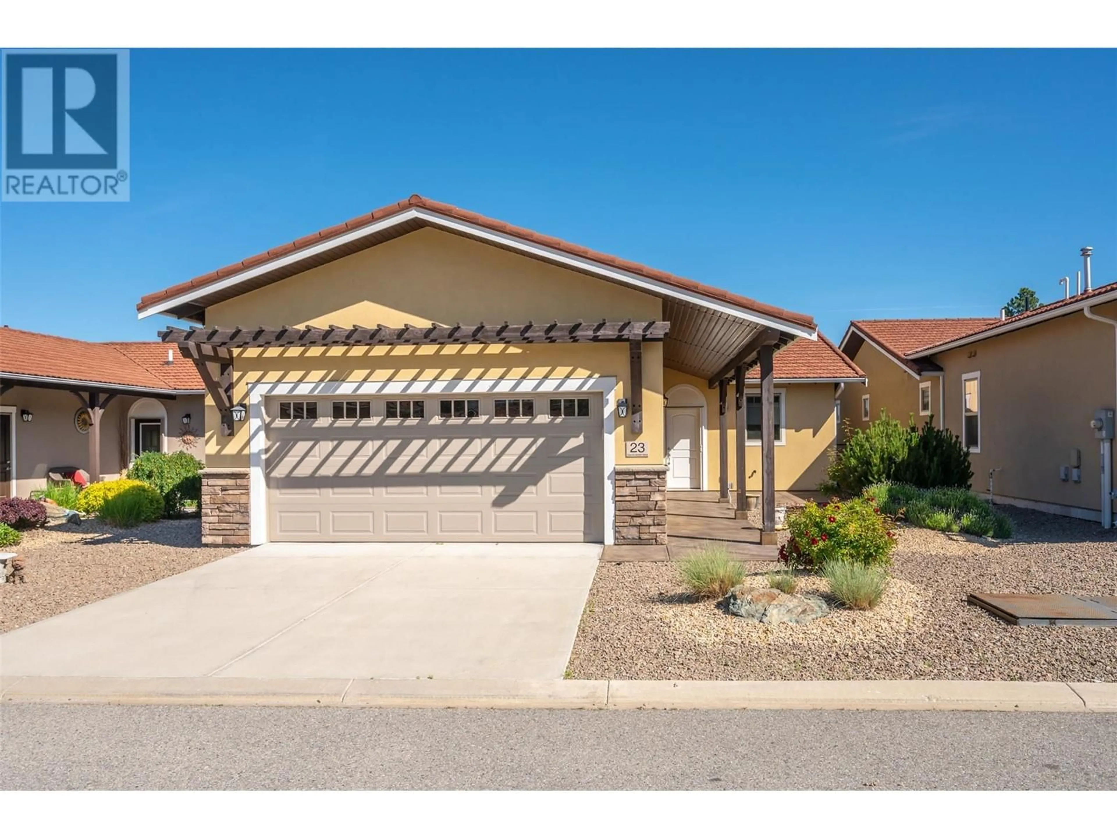 Home with vinyl exterior material, street for 23 - 6823 TUCELNUIT DRIVE, Oliver British Columbia V0H1T2