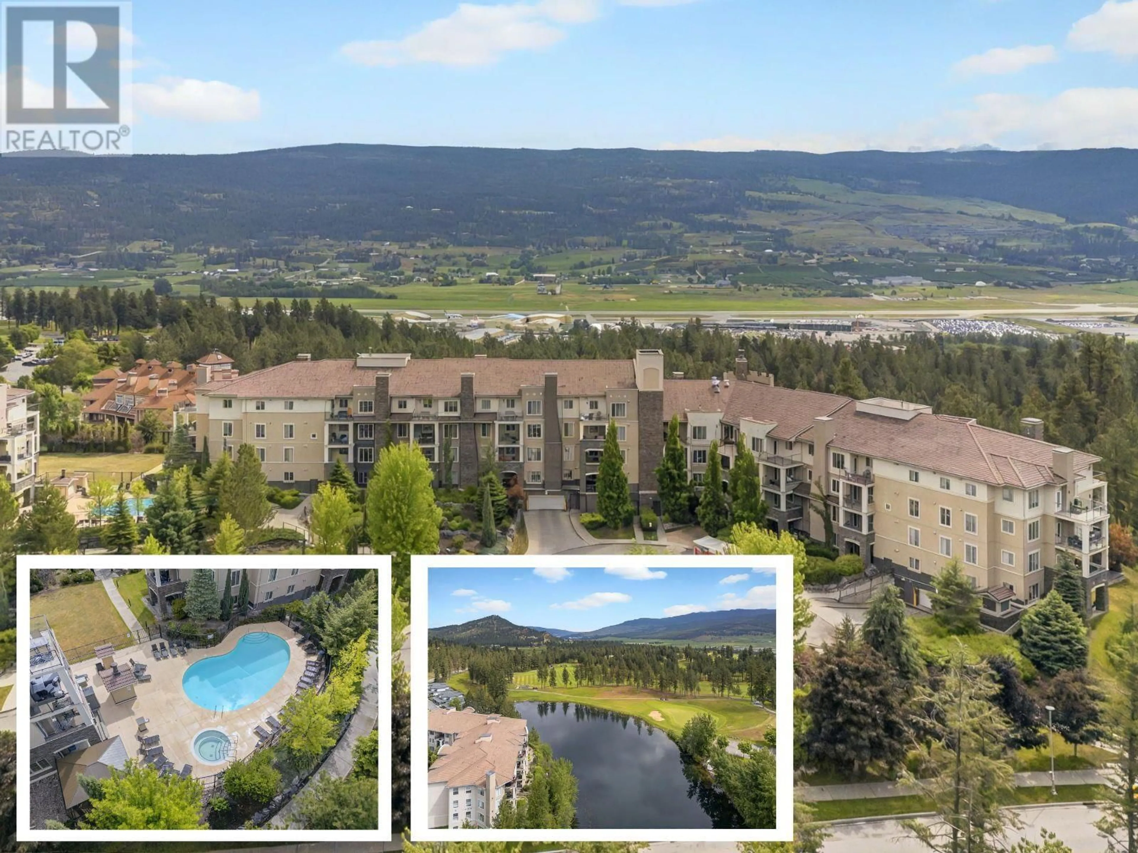 A pic from outside/outdoor area/front of a property/back of a property/a pic from drone, water/lake/river/ocean view for 2206 - 1873 COUNTRY CLUB DRIVE, Kelowna British Columbia V1V2W6