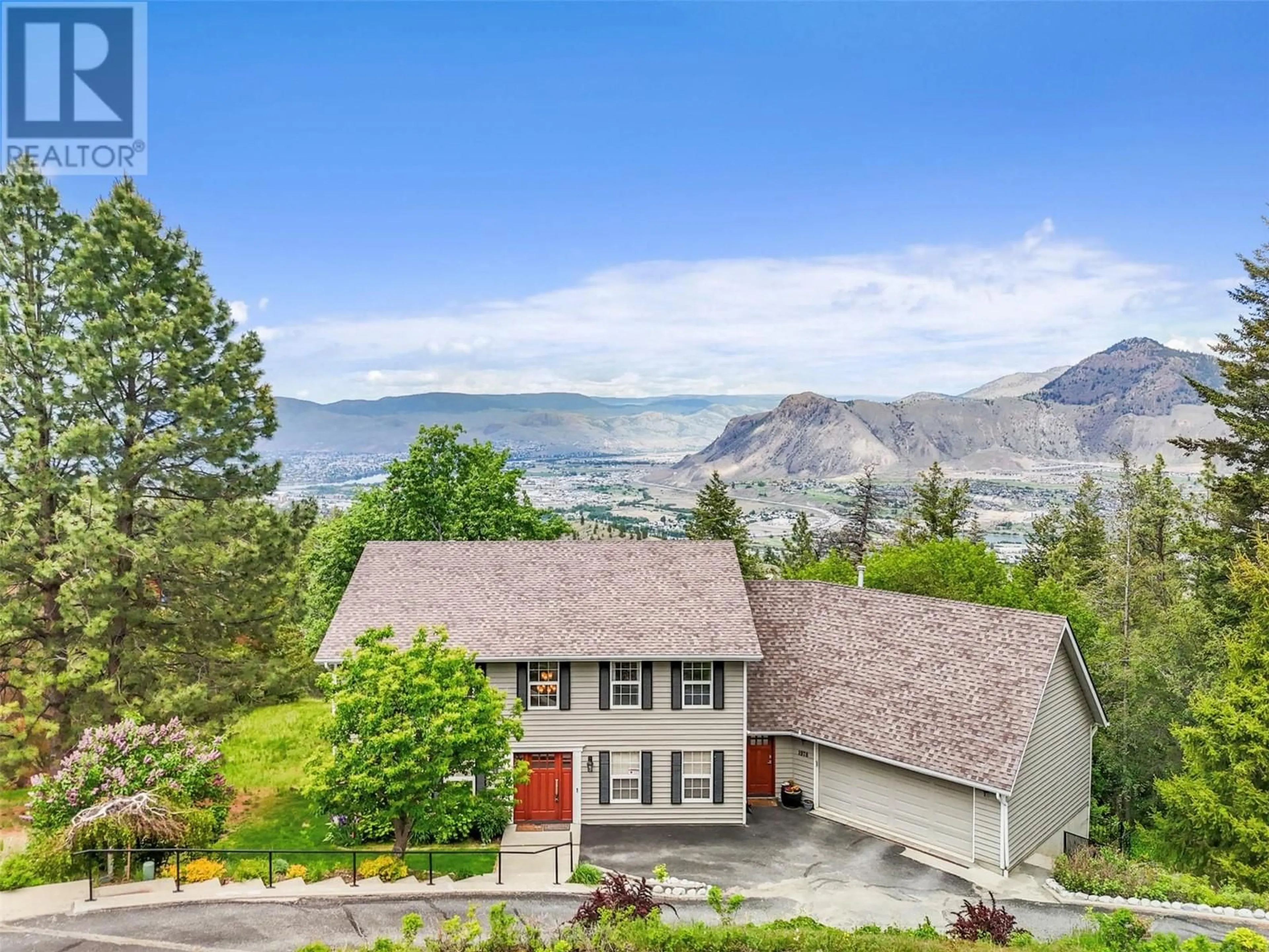 A pic from outside/outdoor area/front of a property/back of a property/a pic from drone, mountain view for 1978 HIGH SHYLEA DRIVE, Kamloops British Columbia V2E1K9