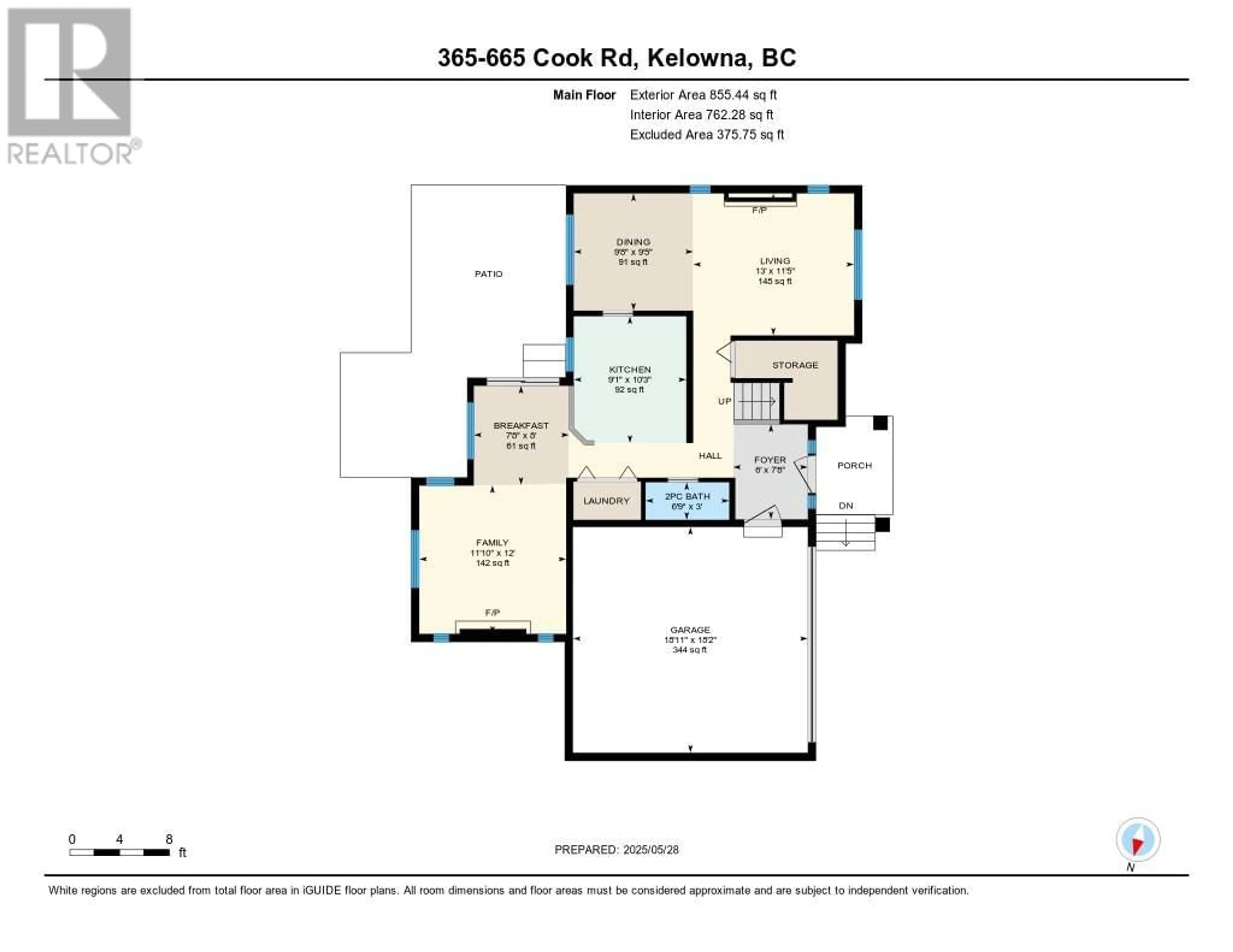 Floor plan for 365 - 665 COOK ROAD, Kelowna British Columbia V1W4T4