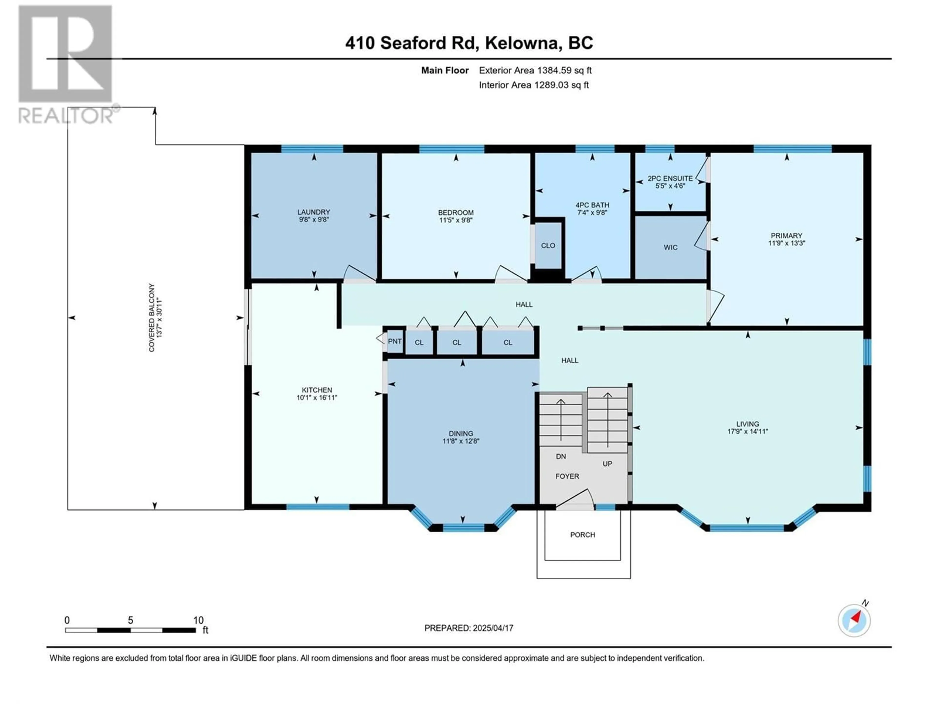 Floor plan for 410 SEAFORD ROAD, Kelowna British Columbia V1X5L4