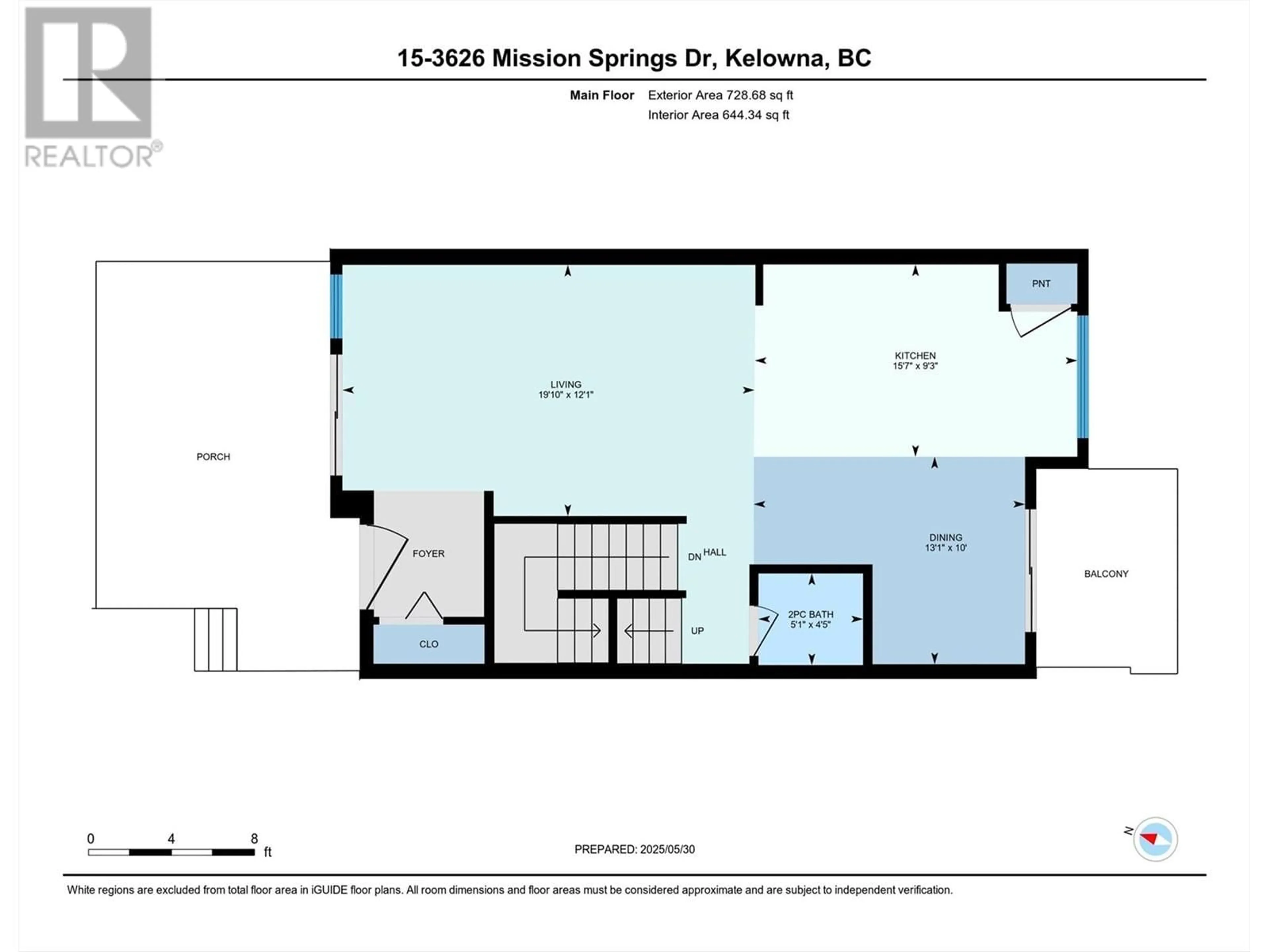 Floor plan for 15 - 3626 MISSION SPRINGS DRIVE, Kelowna British Columbia V1W5L1