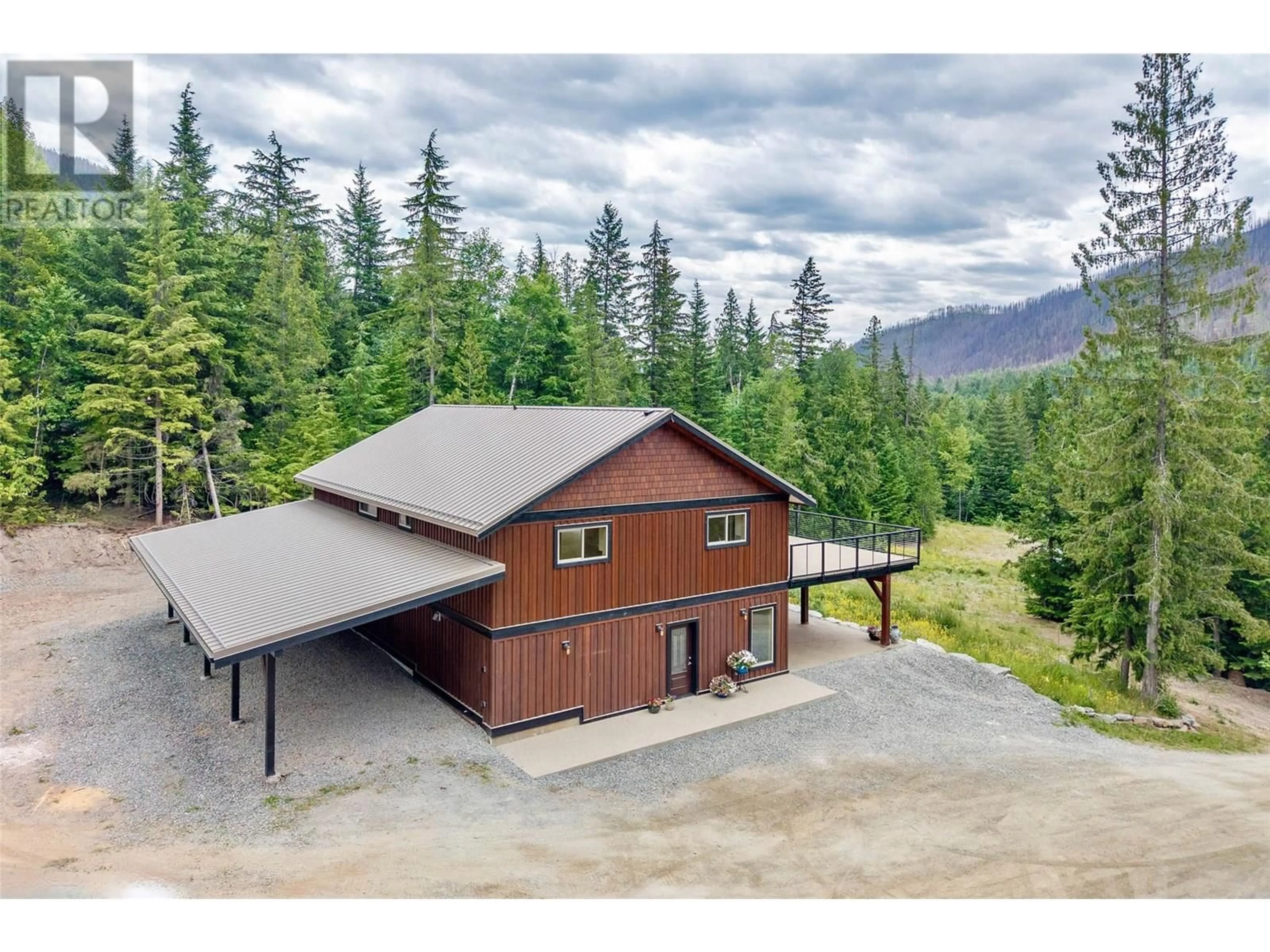 A pic from outside/outdoor area/front of a property/back of a property/a pic from drone, mountain view for 4141 MEADOW CREEK (FOREST SERVICE) ROAD, Celista British Columbia V0E1M6