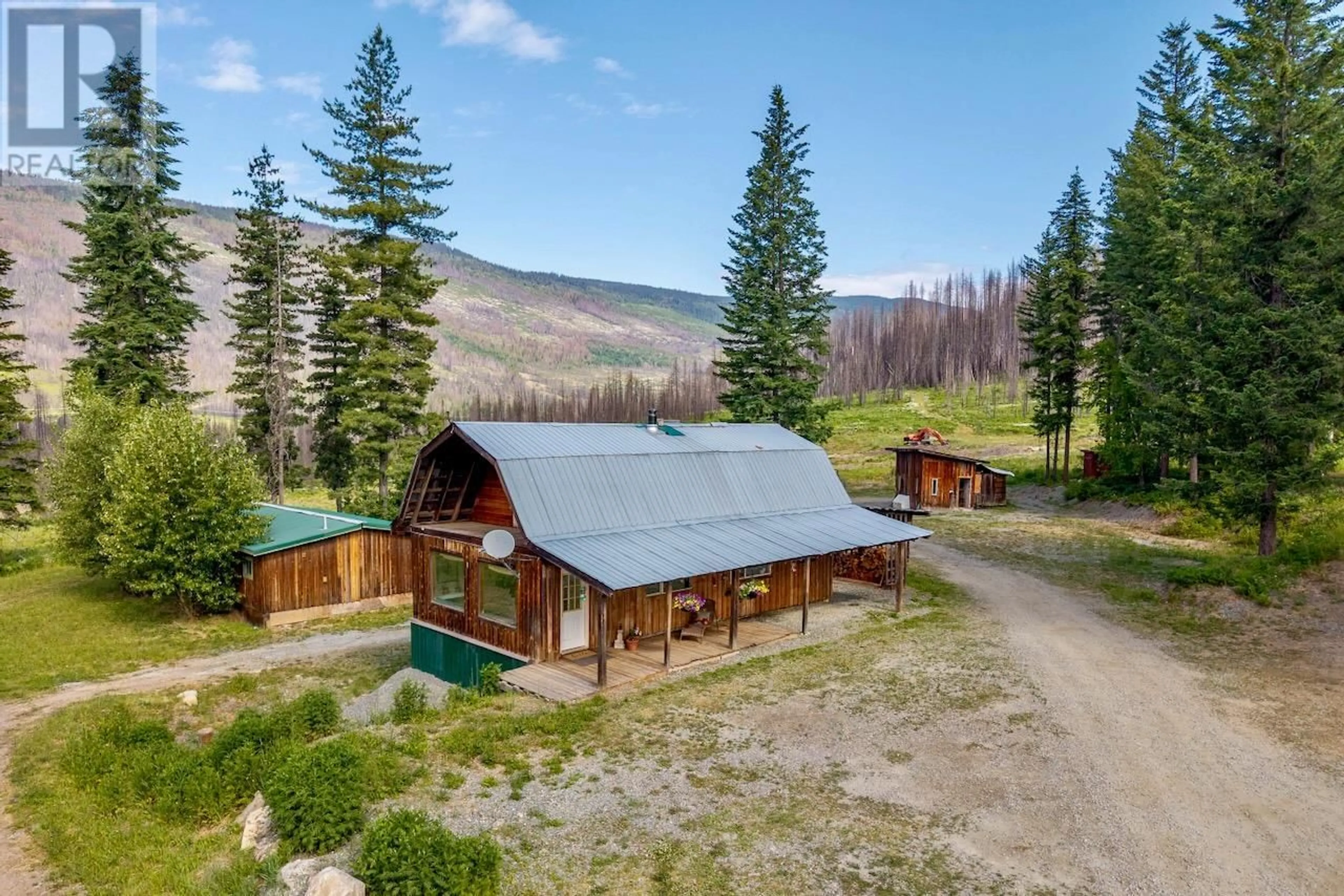 A pic from outside/outdoor area/front of a property/back of a property/a pic from drone, mountain view for 4053 MEADOW CREEK (FOREST SERVICE) ROAD, Celista British Columbia V0E1M6