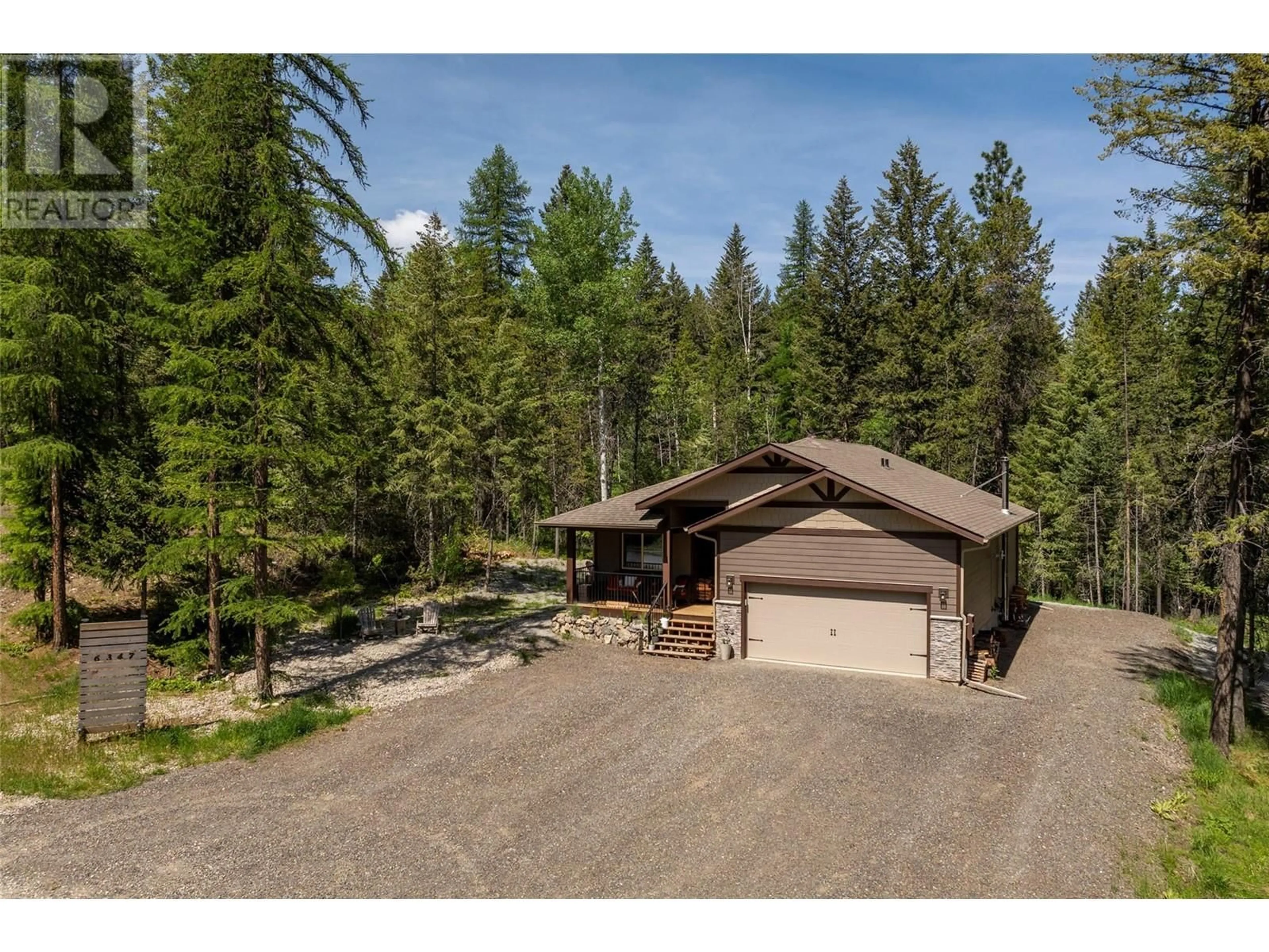A pic from outside/outdoor area/front of a property/back of a property/a pic from drone, forest/trees view for 6347 OSPREY LANDING COURT, Wardner British Columbia V0B2J0