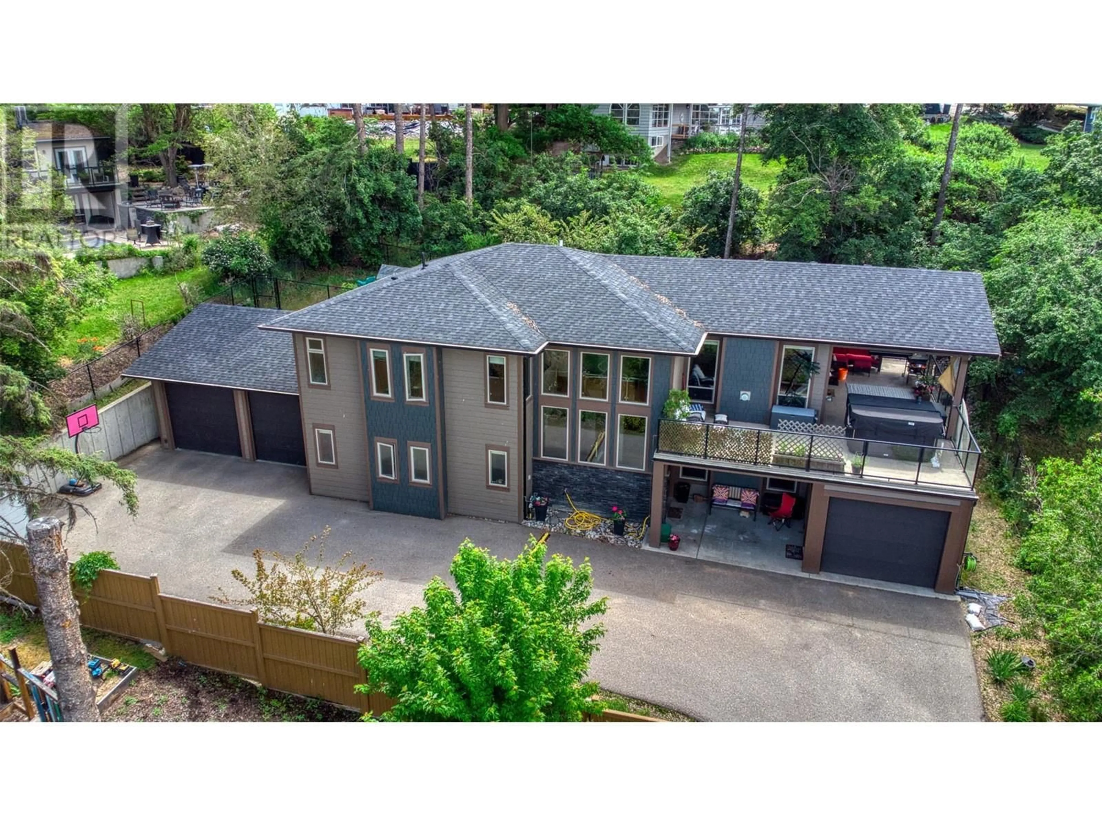A pic from outside/outdoor area/front of a property/back of a property/a pic from drone, street for 12210 COLDSTREAM CREEK ROAD, Coldstream British Columbia V1B1G1