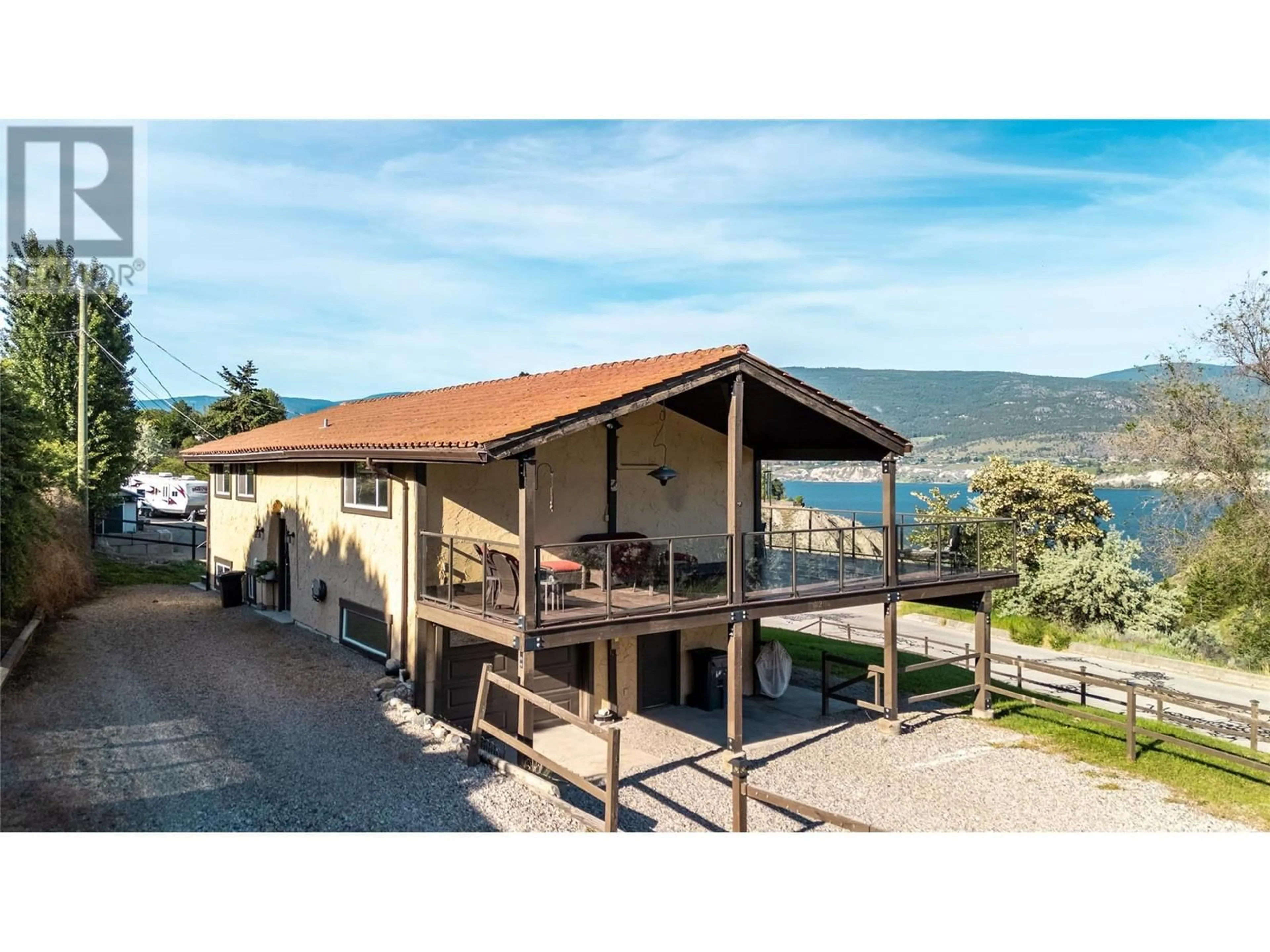 A pic from outside/outdoor area/front of a property/back of a property/a pic from drone, water/lake/river/ocean view for 320 SAGE MESA DRIVE, Penticton British Columbia V2A9A2