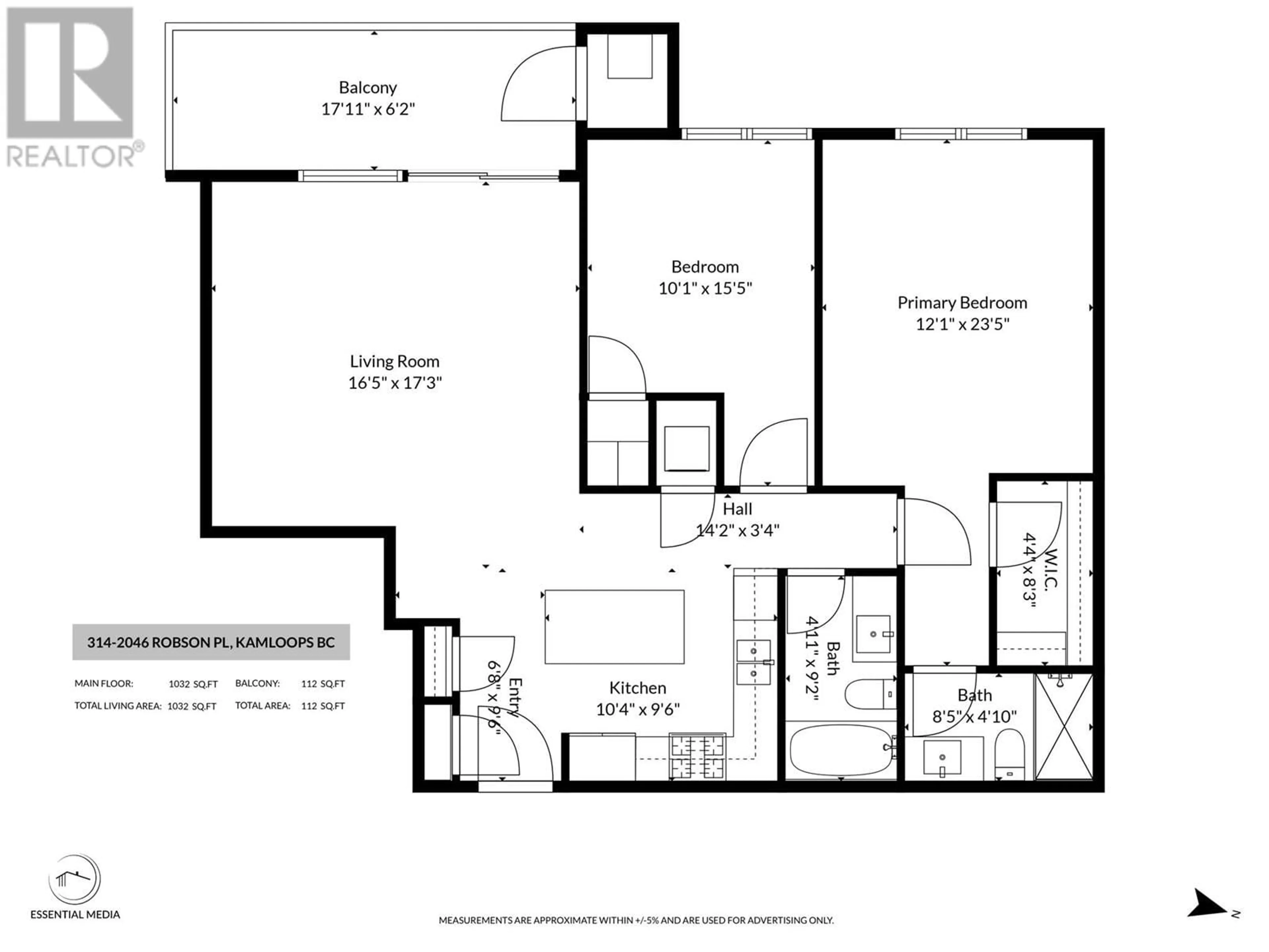 Floor plan for 314 - 2046 ROBSON PLACE, Kamloops British Columbia V2E0A5