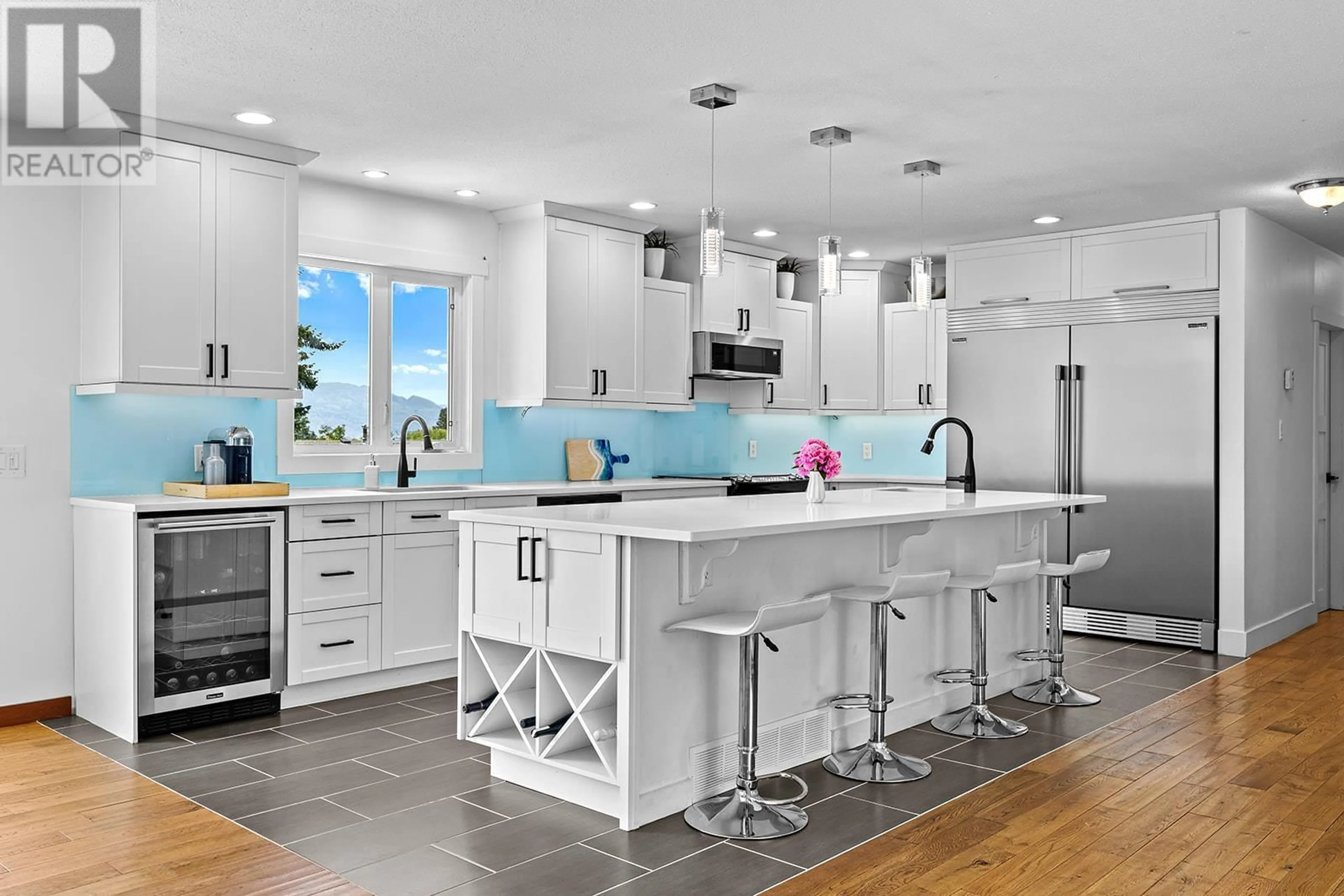 Contemporary kitchen, ceramic/tile floor for 1341 MONTEREY CRESCENT, Kelowna British Columbia V1Y3M6