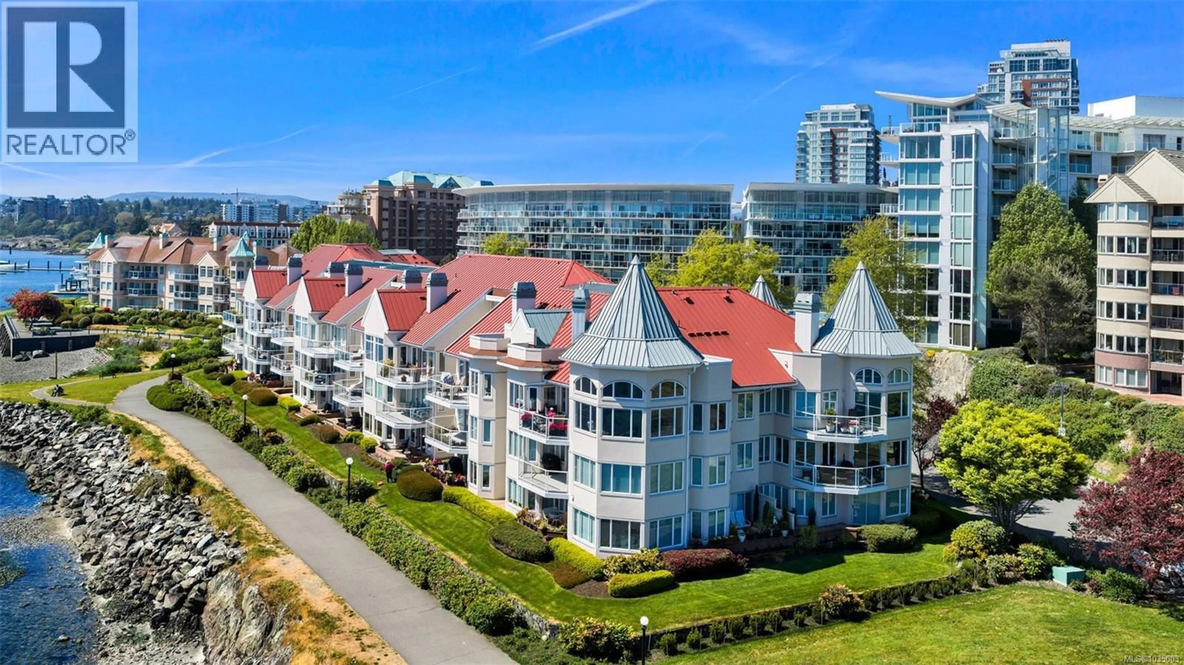 A pic from outside/outdoor area/front of a property/back of a property/a pic from drone, city buildings view from balcony for 305 - 55 SONGHEES ROAD, Victoria British Columbia V9A6T3
