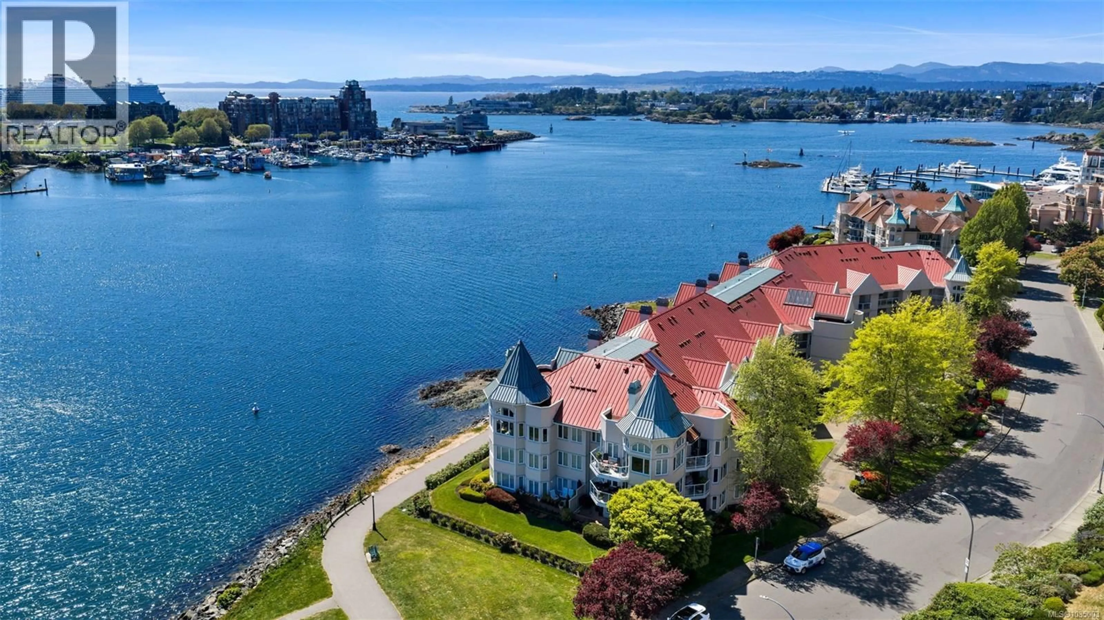 A pic from outside/outdoor area/front of a property/back of a property/a pic from drone, water/lake/river/ocean view for 305 - 55 SONGHEES ROAD, Victoria British Columbia V9A6T3