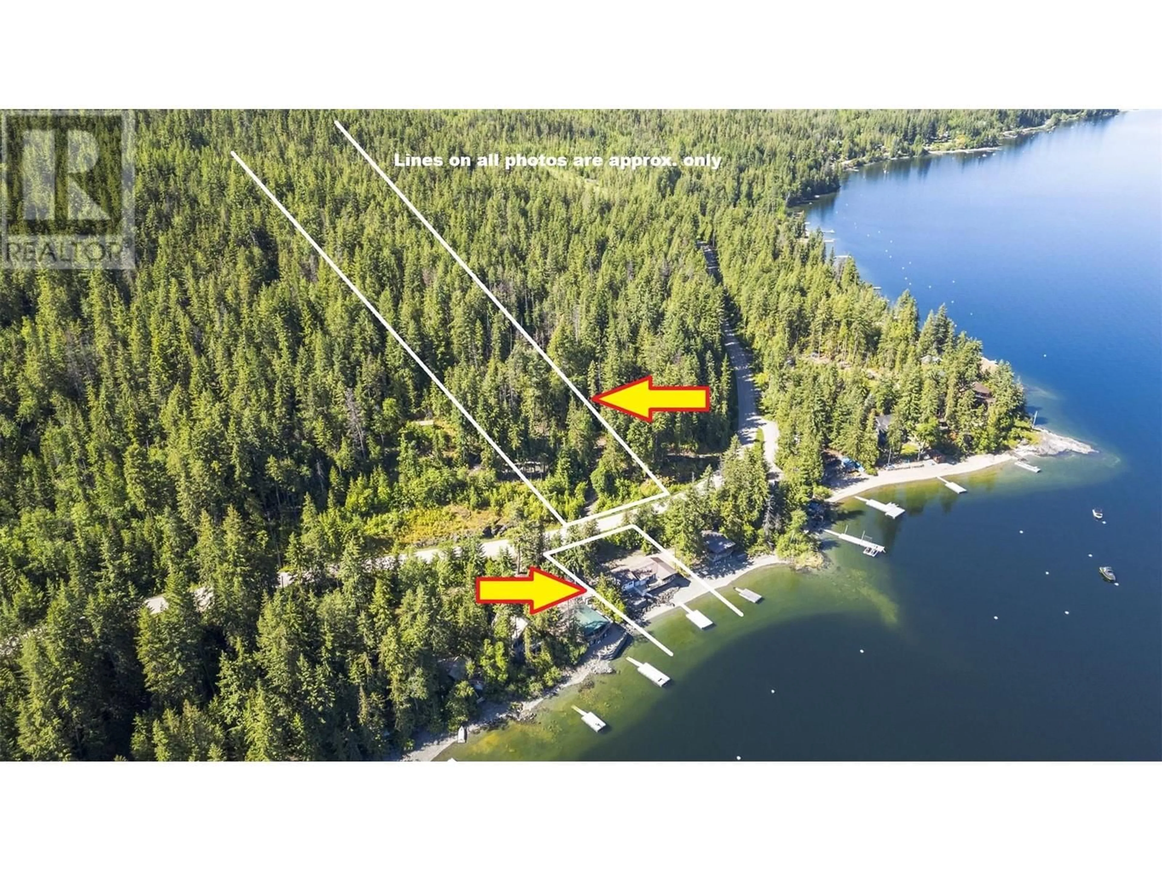 A pic from outside/outdoor area/front of a property/back of a property/a pic from drone, water/lake/river/ocean view for 5675 EAGLE BAY ROAD, Eagle Bay British Columbia V0E1T0