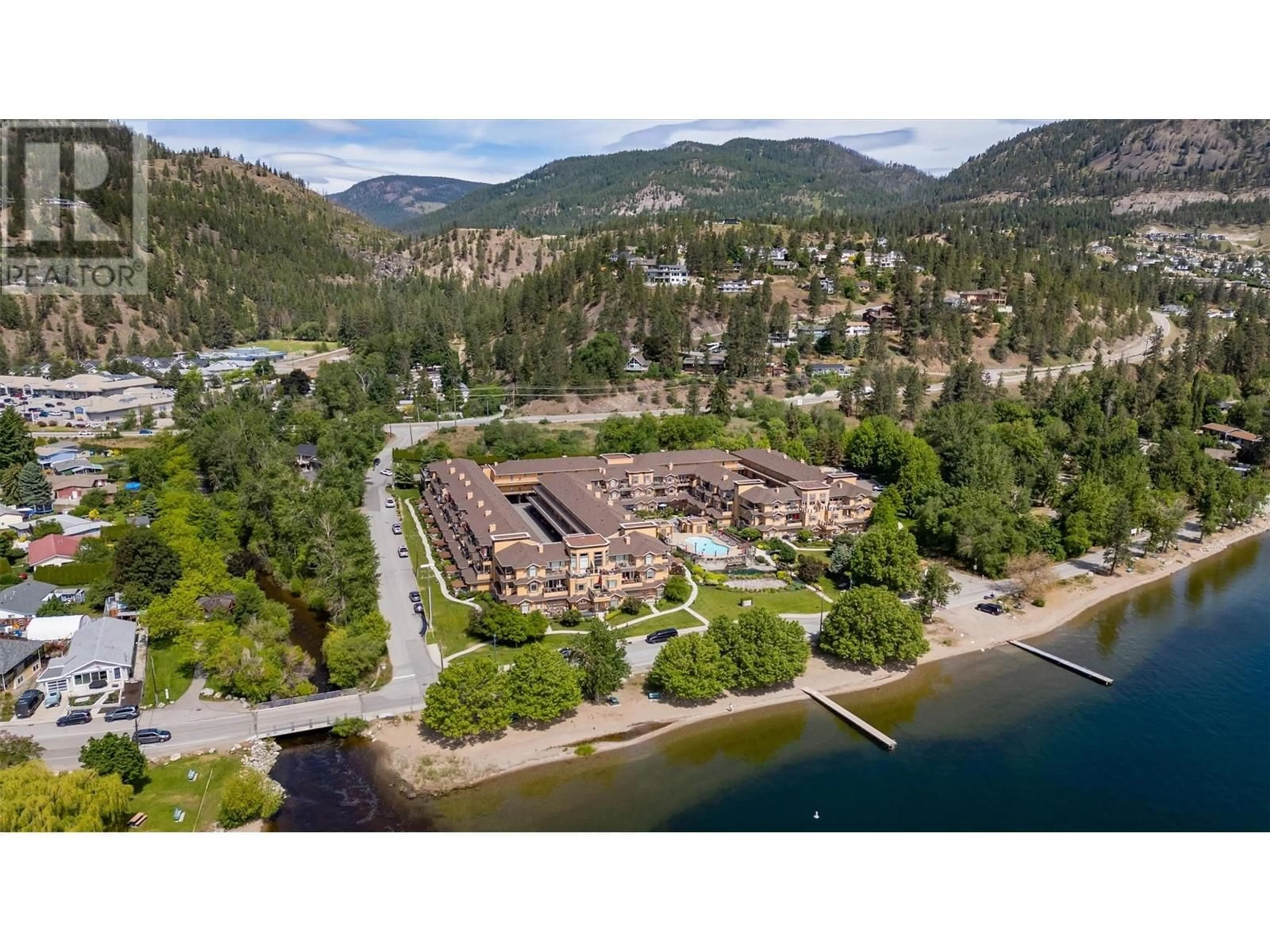 A pic from outside/outdoor area/front of a property/back of a property/a pic from drone, water/lake/river/ocean view for 314 - 3996 BEACH AVENUE, Peachland British Columbia V0H1X5