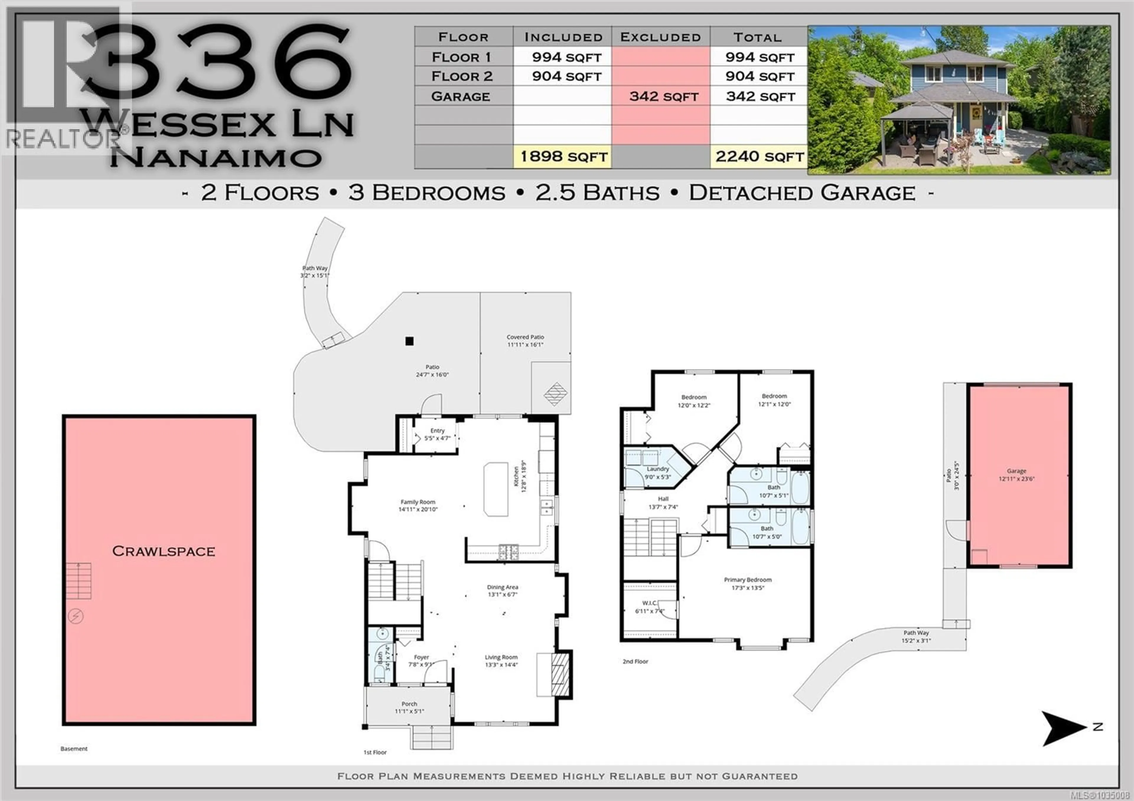 Floor plan for 336 WESSEX LANE, Nanaimo British Columbia V9R6H5
