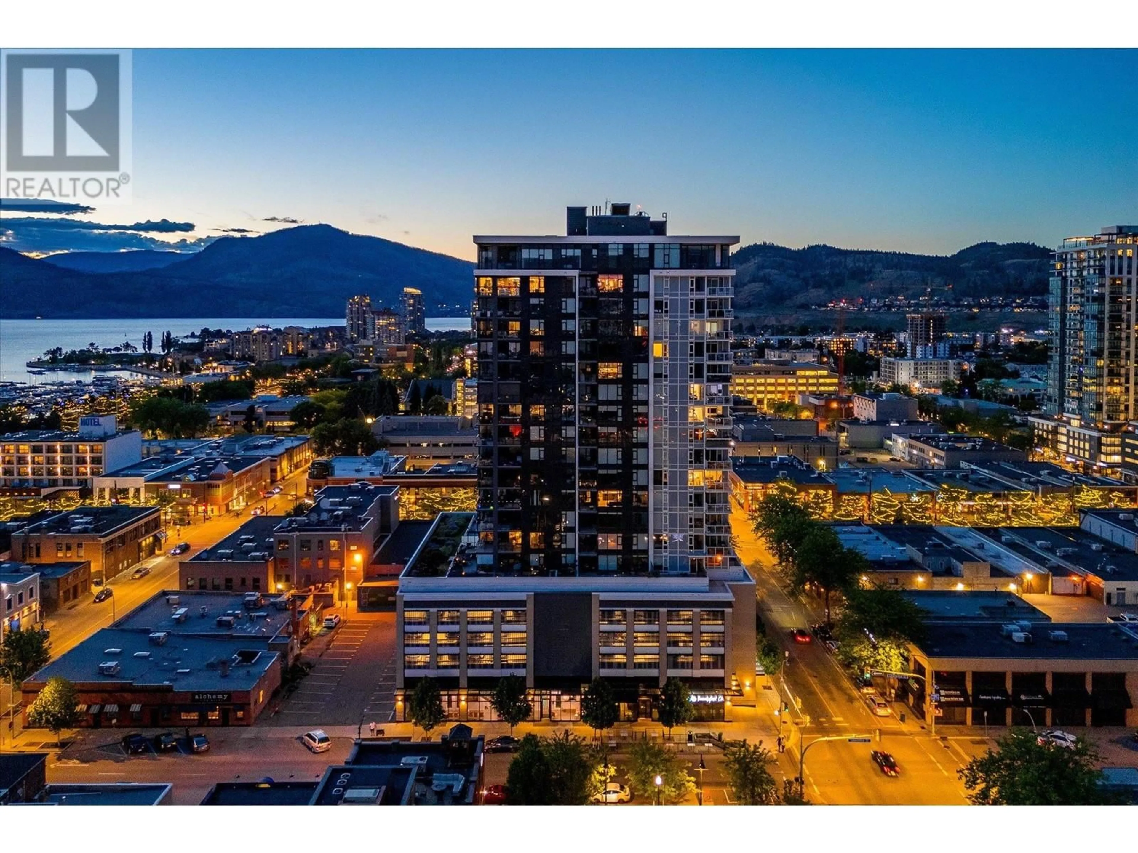 A pic from outside/outdoor area/front of a property/back of a property/a pic from drone, unknown for 2002 - 1588 ELLIS STREET, Kelowna British Columbia V1Y0H1