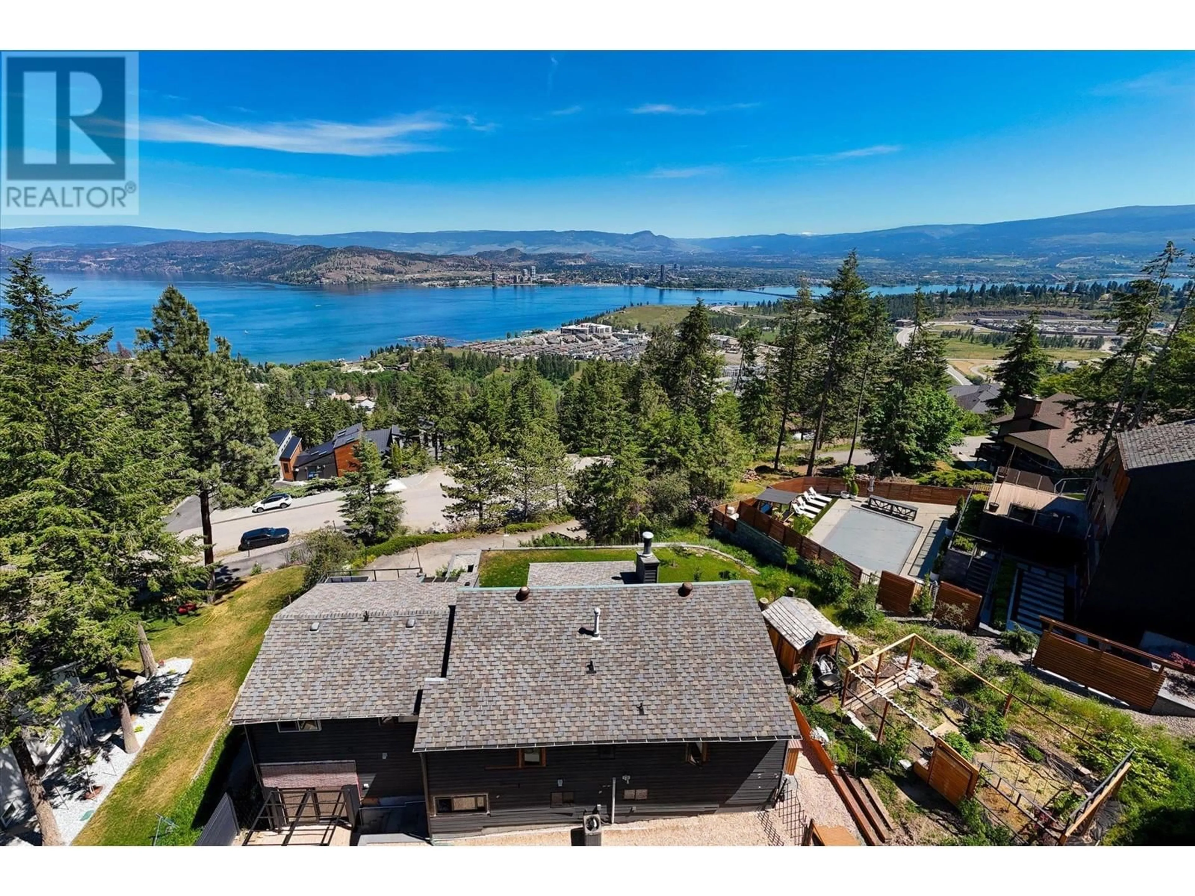 A pic from outside/outdoor area/front of a property/back of a property/a pic from drone, water/lake/river/ocean view for 1632 GRIFFITHS PLACE, West Kelowna British Columbia V1Z2T7