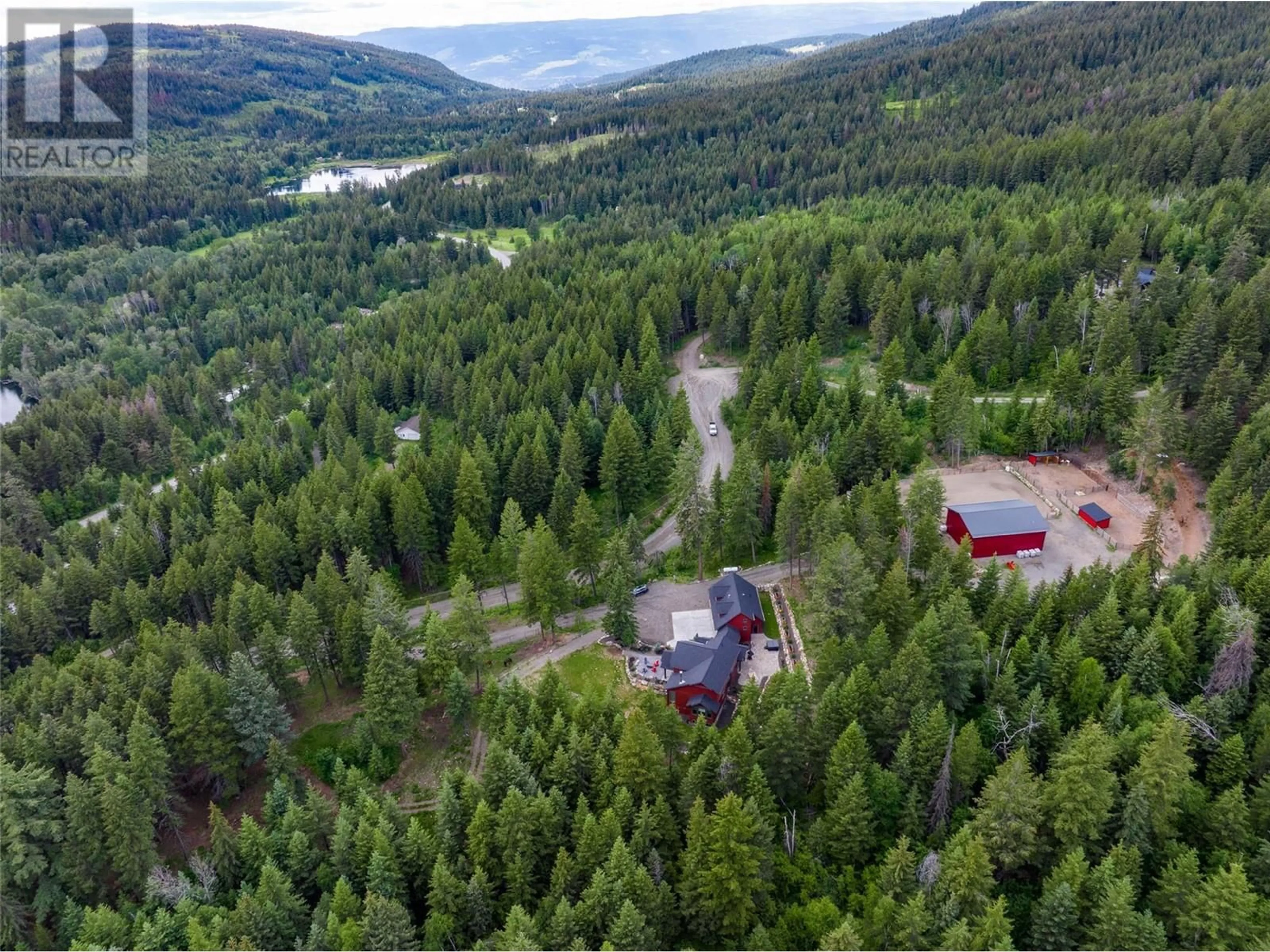 A pic from outside/outdoor area/front of a property/back of a property/a pic from drone, forest/trees view for 6560 FAWNHILL ROAD, Kamloops British Columbia V0E1Z0