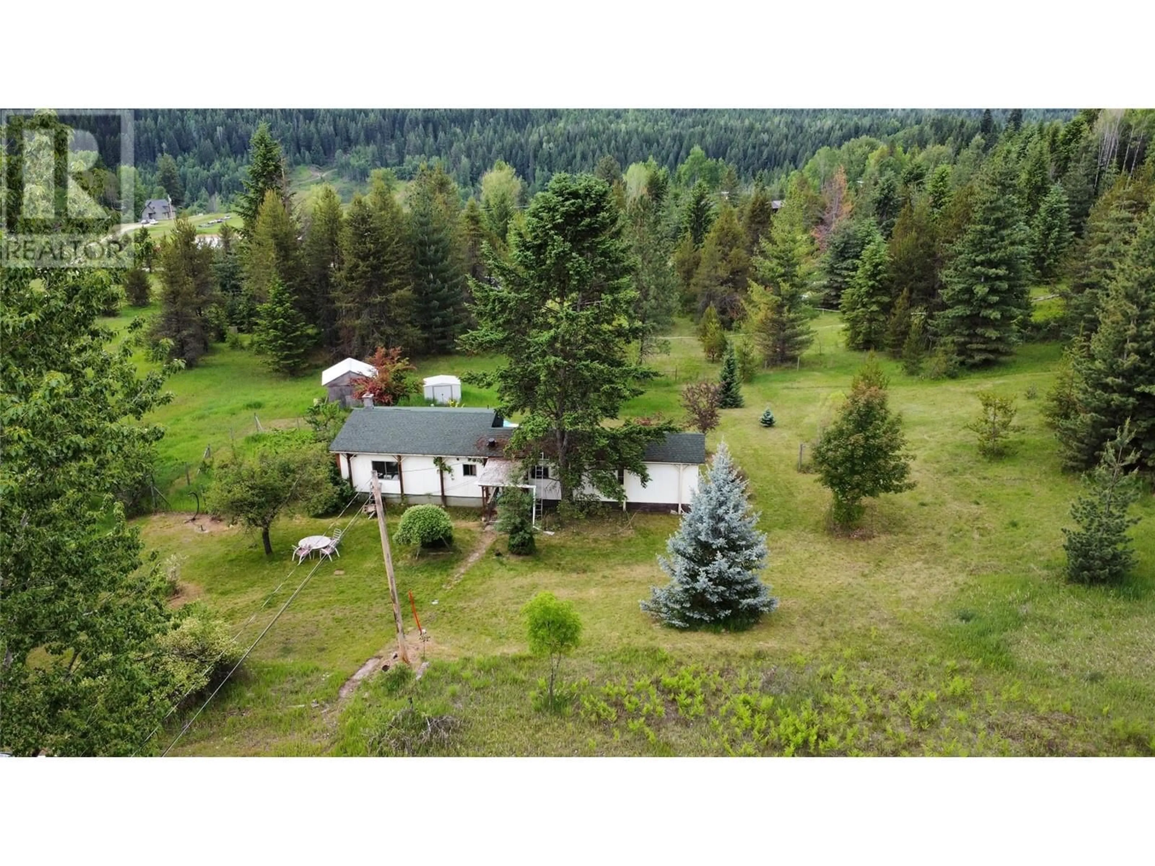 A pic from outside/outdoor area/front of a property/back of a property/a pic from drone, forest/trees view for 3688 MCKENZIE ROAD, Krestova British Columbia V0G1H2