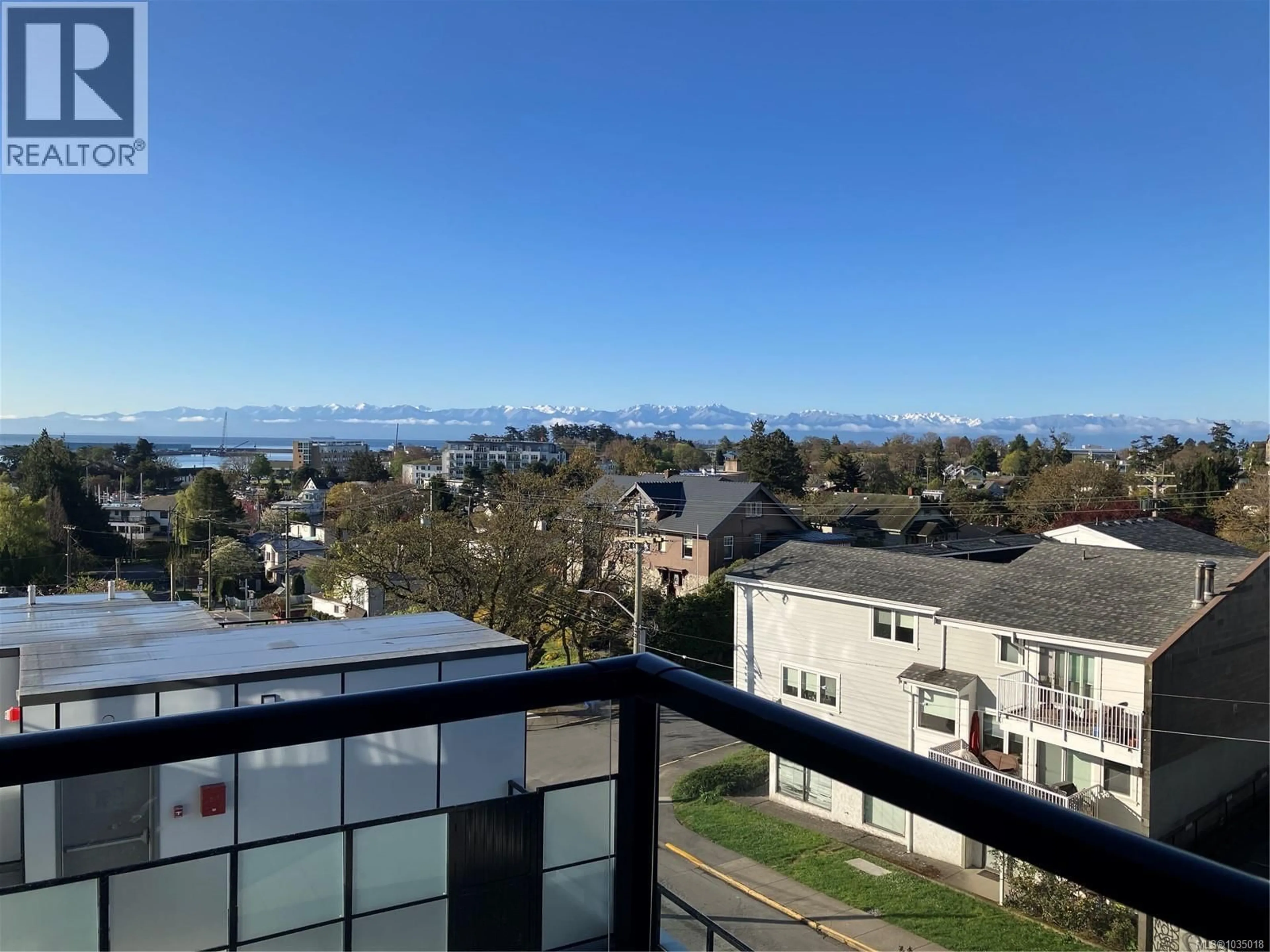 A pic from outside/outdoor area/front of a property/back of a property/a pic from drone, city buildings view from balcony for 202 - 899 ESQUIMALT ROAD, Esquimalt British Columbia V9A0L7
