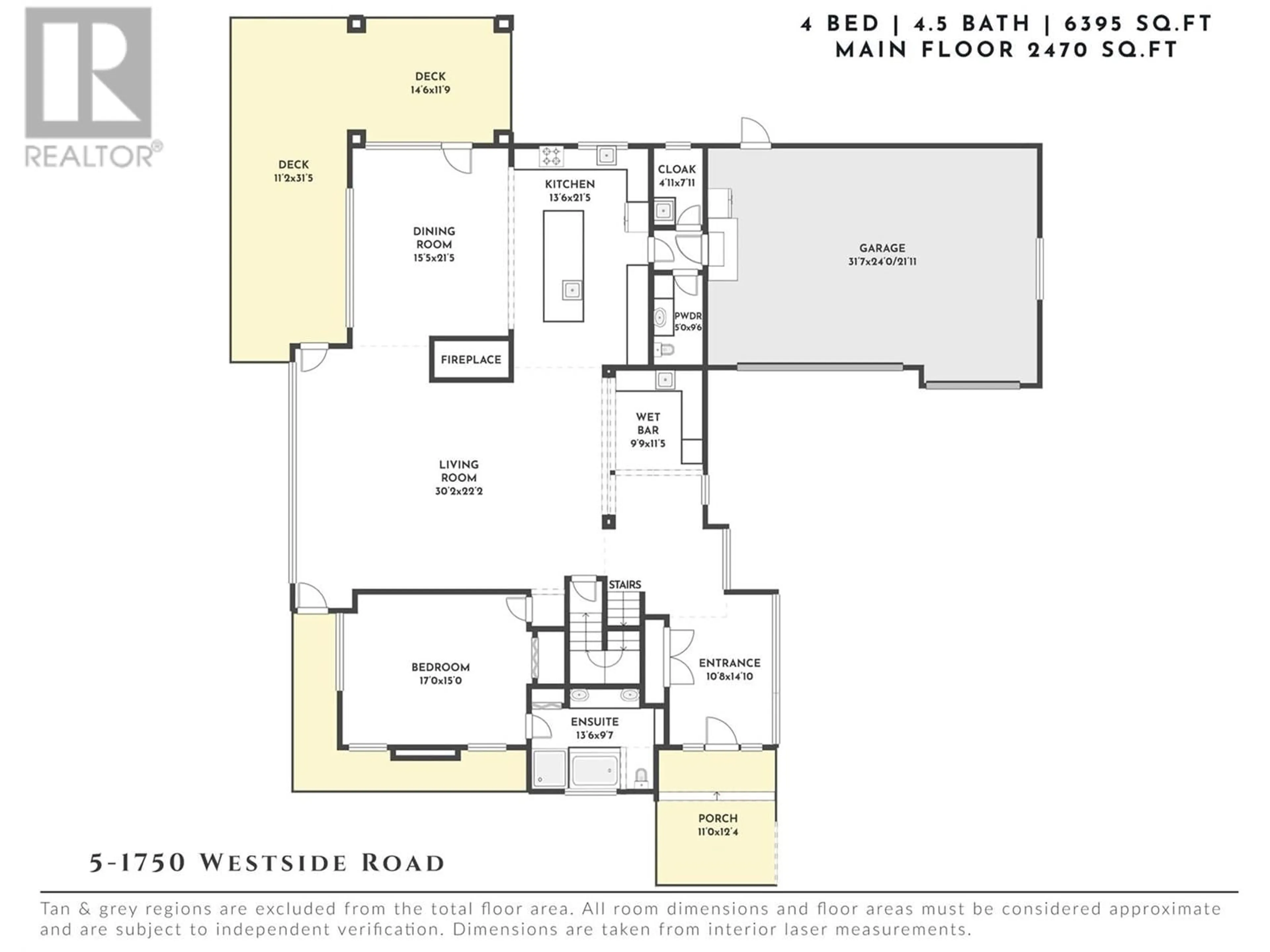 Floor plan for 5 - 1750 WESTSIDE ROAD NORTH, West Kelowna British Columbia V1Z3R9