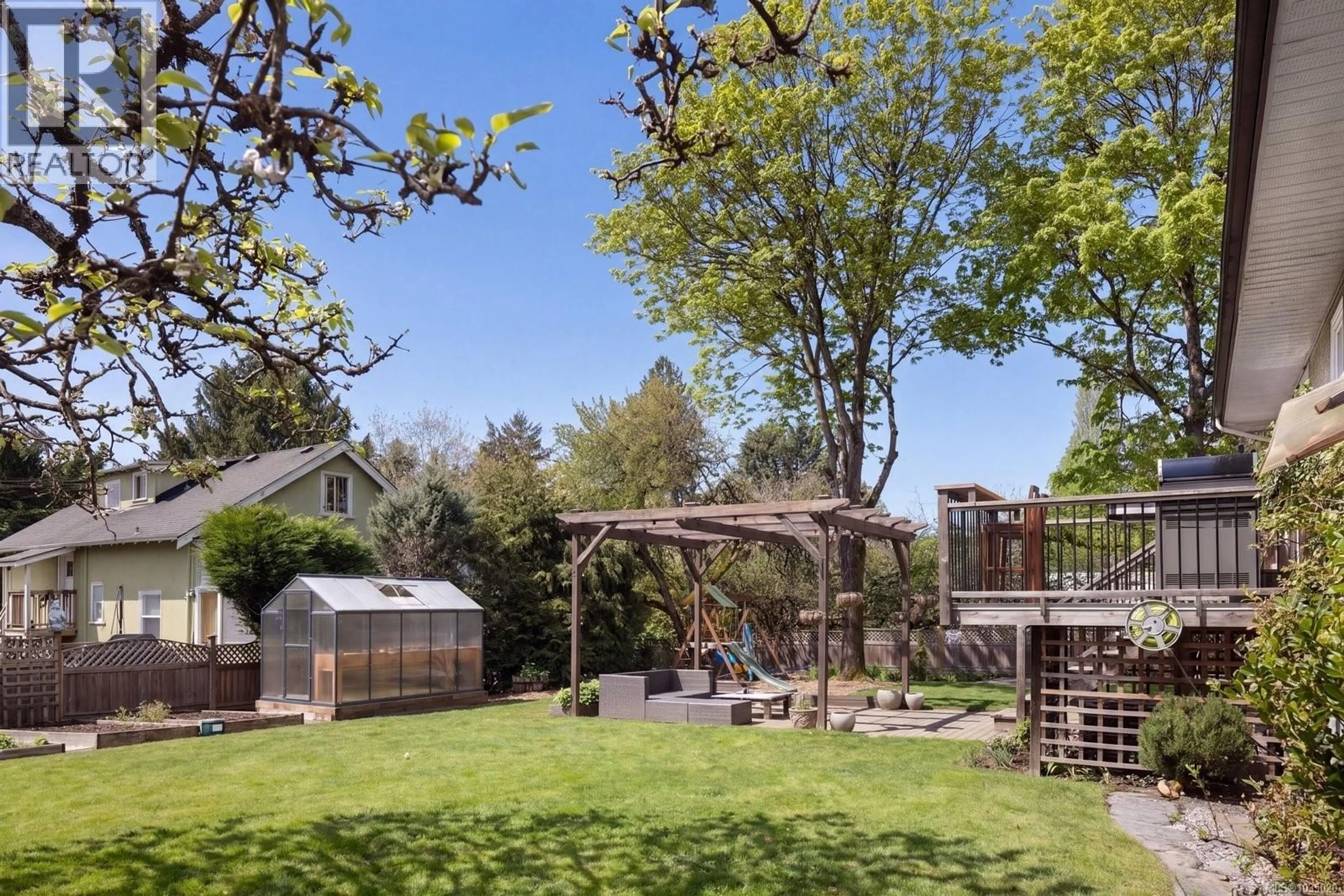 Patio, forest/trees view for 1233 ROY ROAD, Saanich British Columbia V8Z2X8
