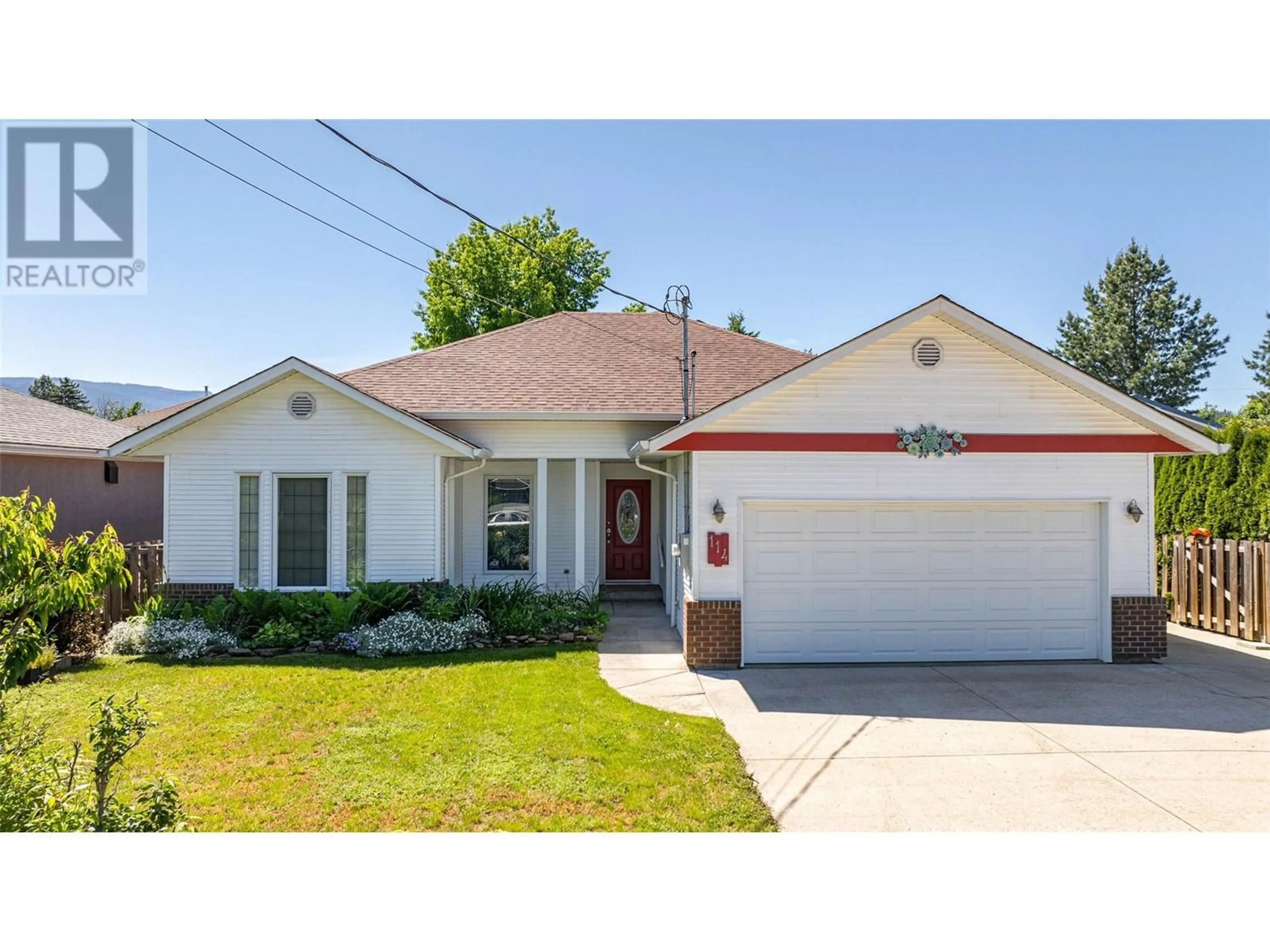 Home with vinyl exterior material, street for 114 BASS AVENUE, Enderby British Columbia V1L2B3