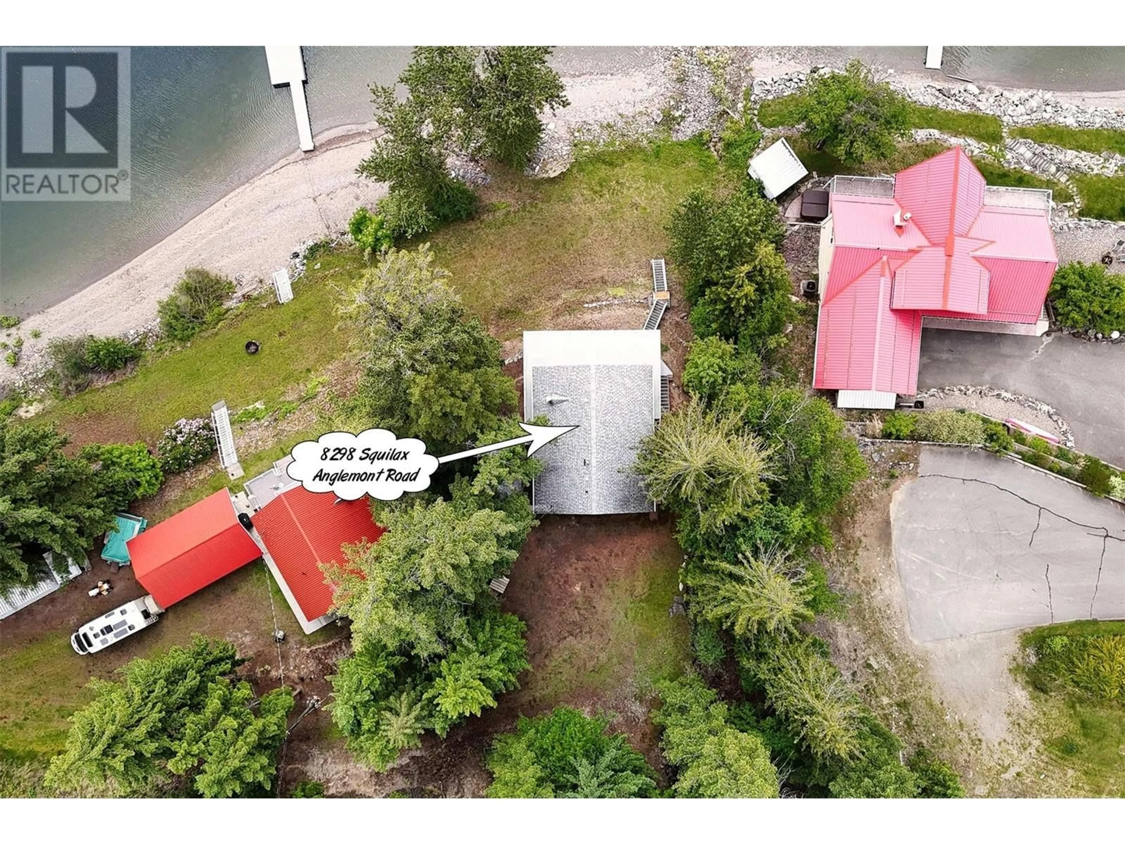 A pic from outside/outdoor area/front of a property/back of a property/a pic from drone, unknown for 8298 SQUILAX ANGLEMONT ROAD, Anglemont British Columbia V0E1M8